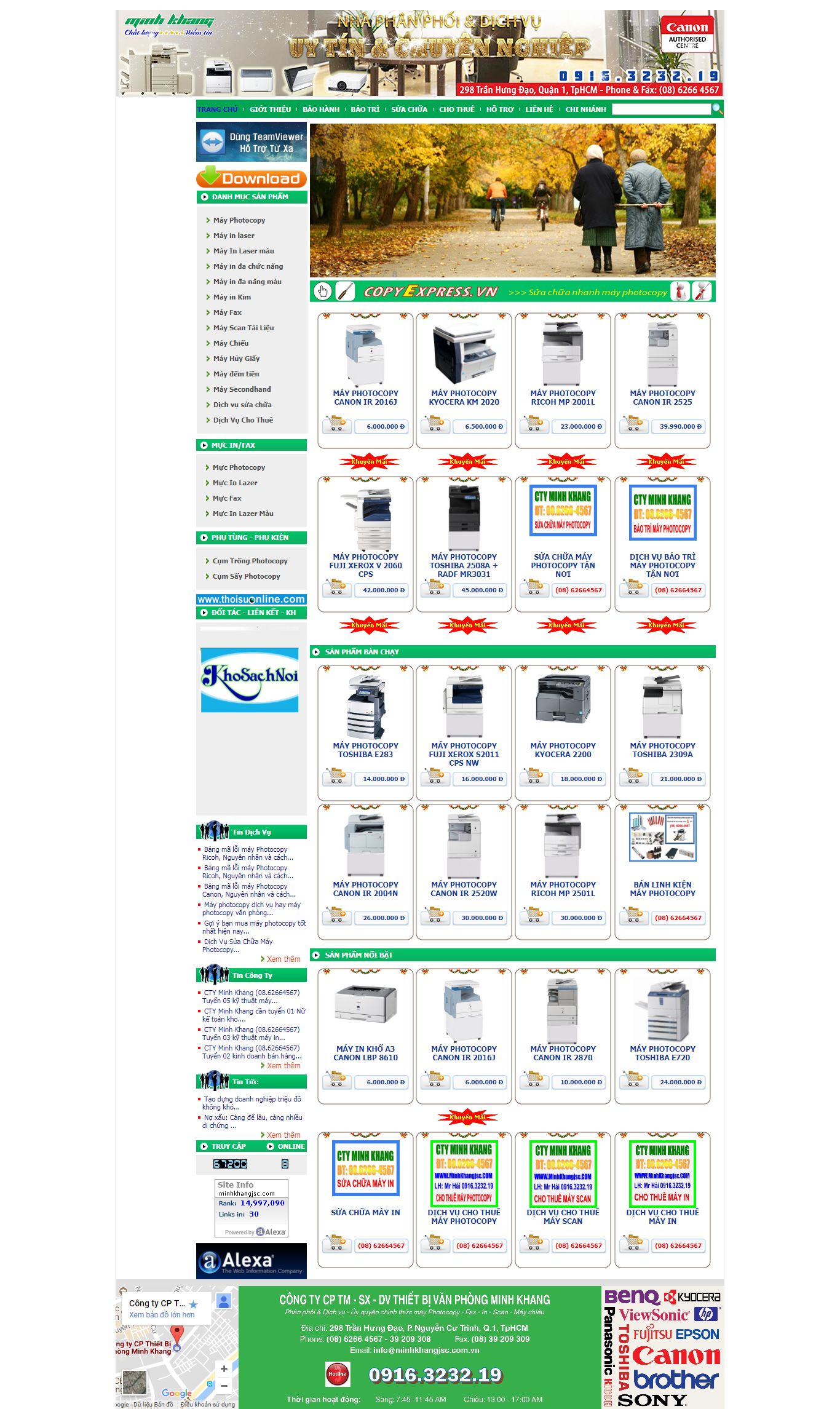 Thiết kế Web máy in máy photocopy minhkhangjsc.com