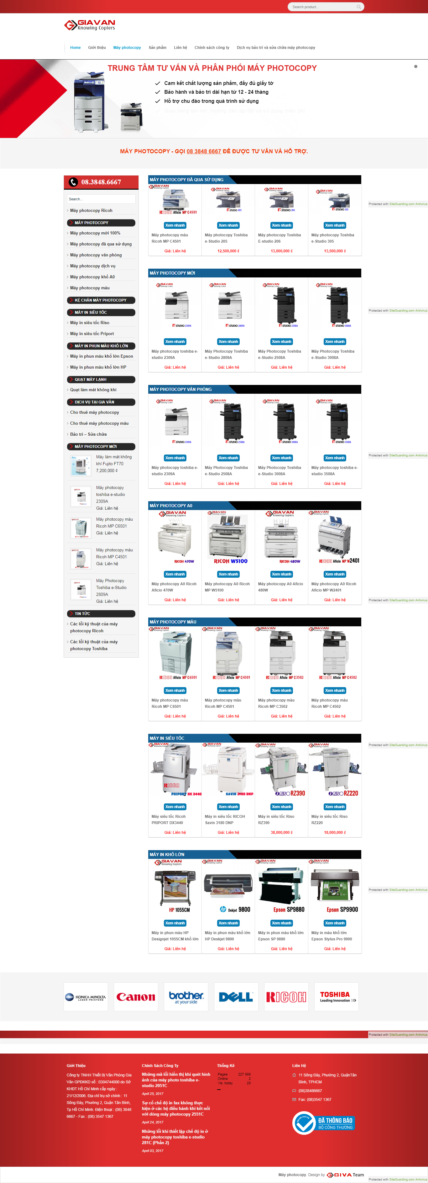 Thiết kế Web máy in máy photocopy giavan.vn