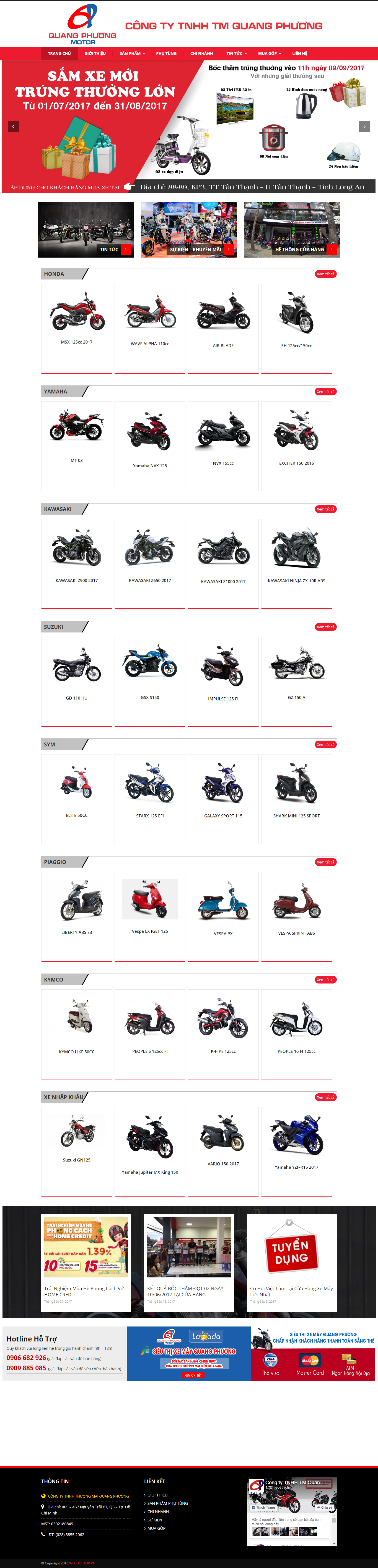 Thiết kế Web bán xe máy quangphuong.vn