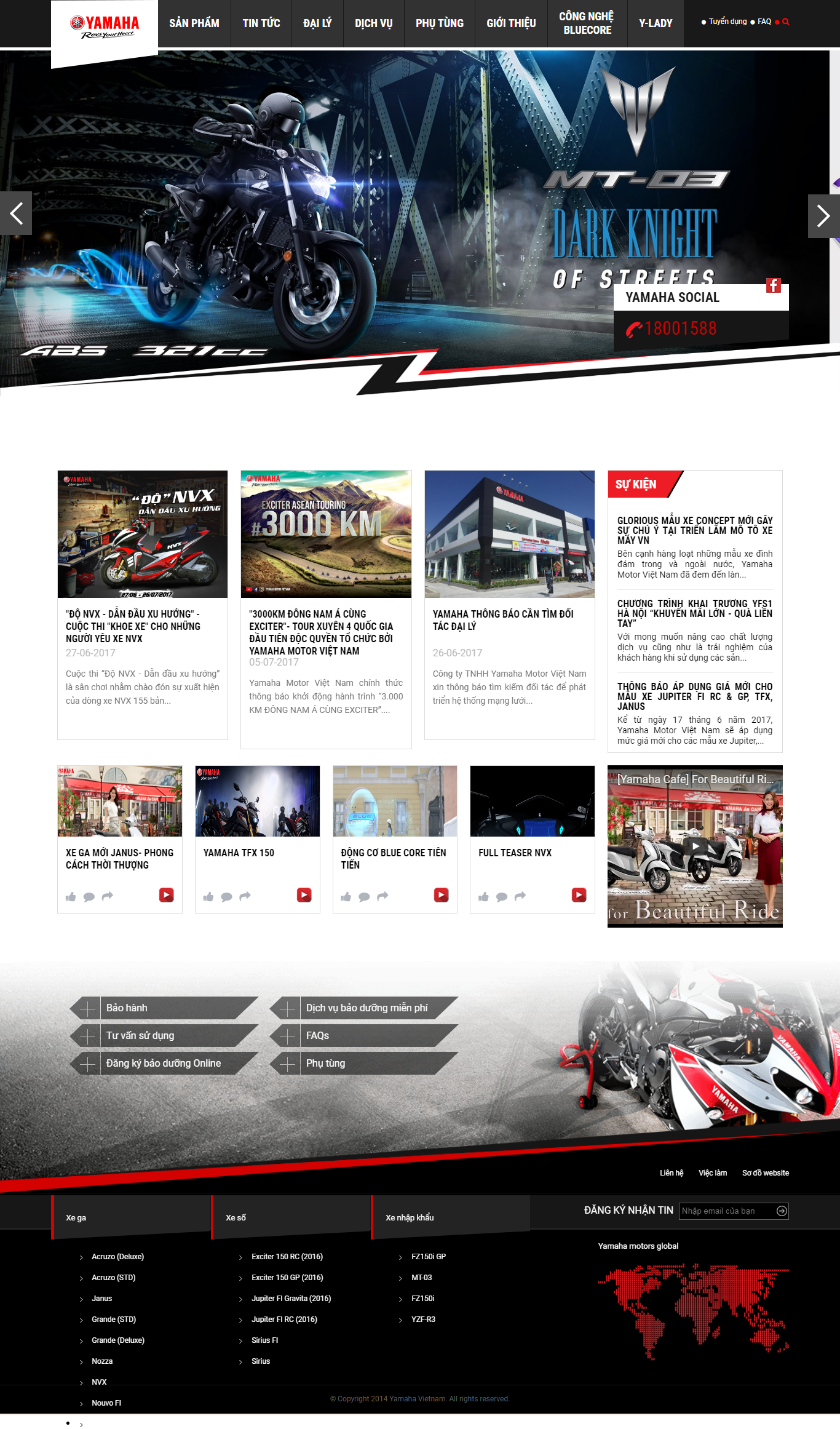 Thiết kế Web bán xe máy yamaha-motor.com.vn