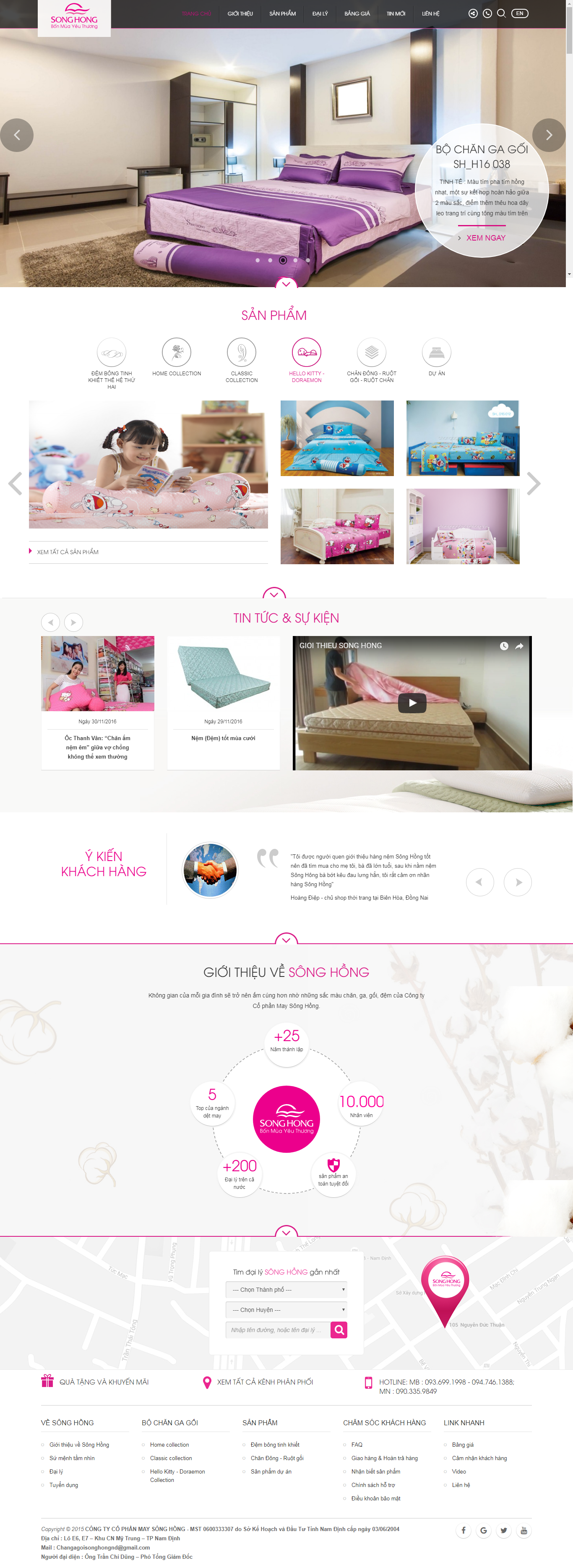 Thiết kế Web bán chăn ga gối Đệm changagoisonghong.vn