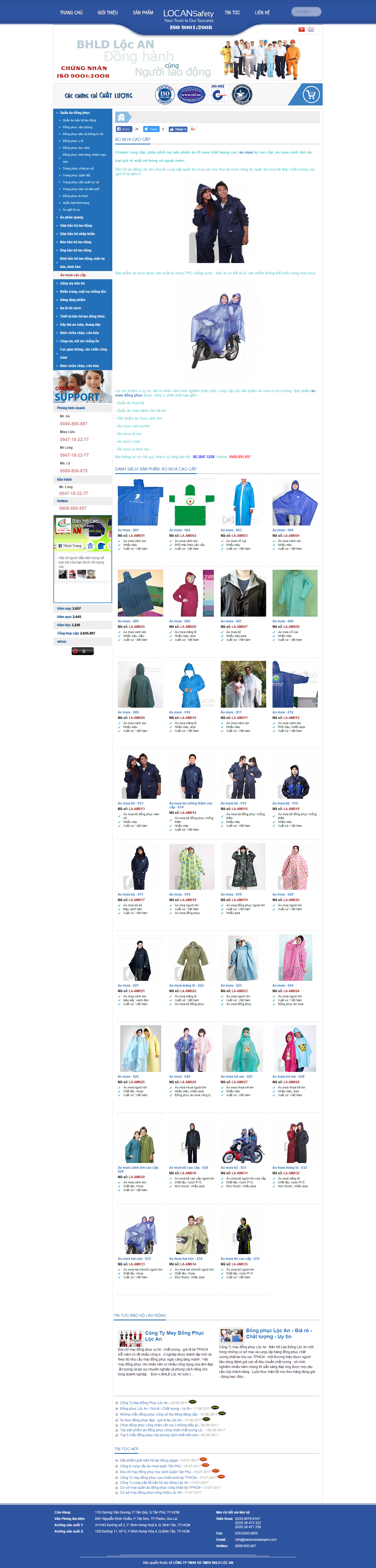 Thiết kế Web bán áo mưa baoholaodongvn.com