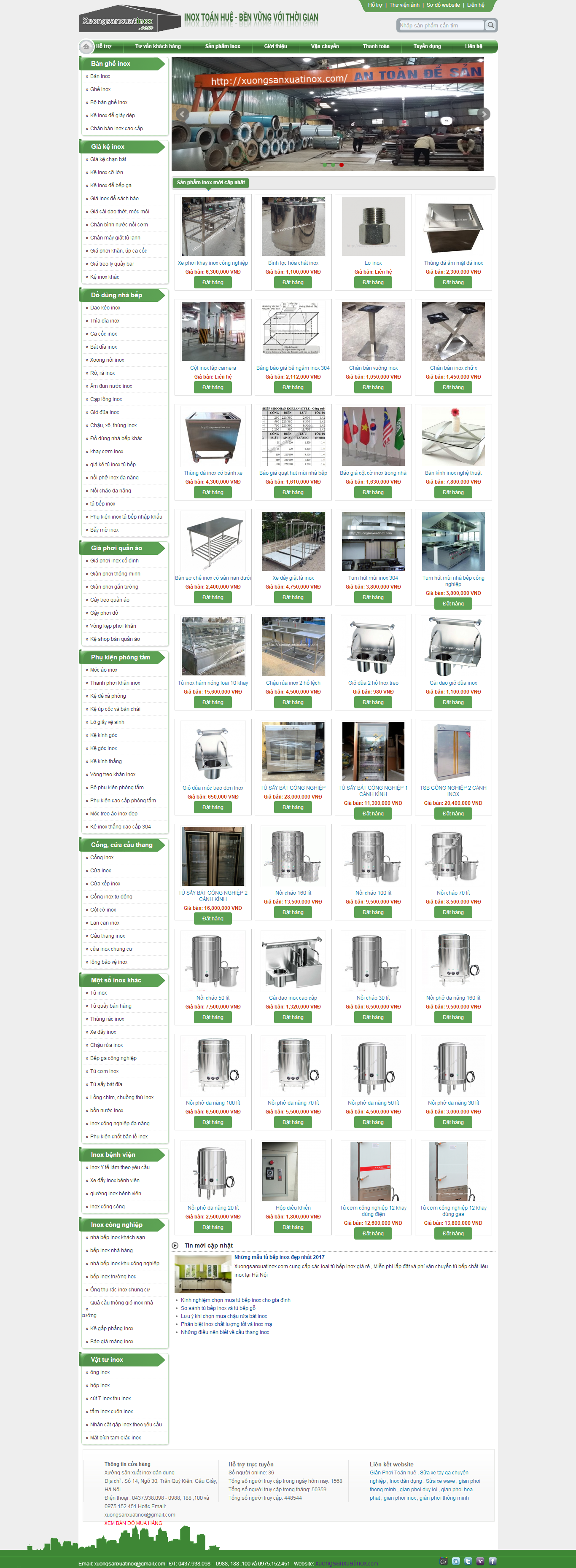 Thiết kế Web Đồ dùng inox xuongsanxuatinox.com