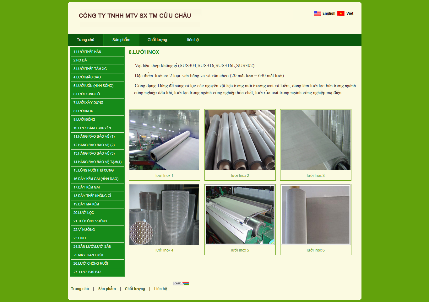 Thiết kế Web Đồ dùng inox luoithep.vn