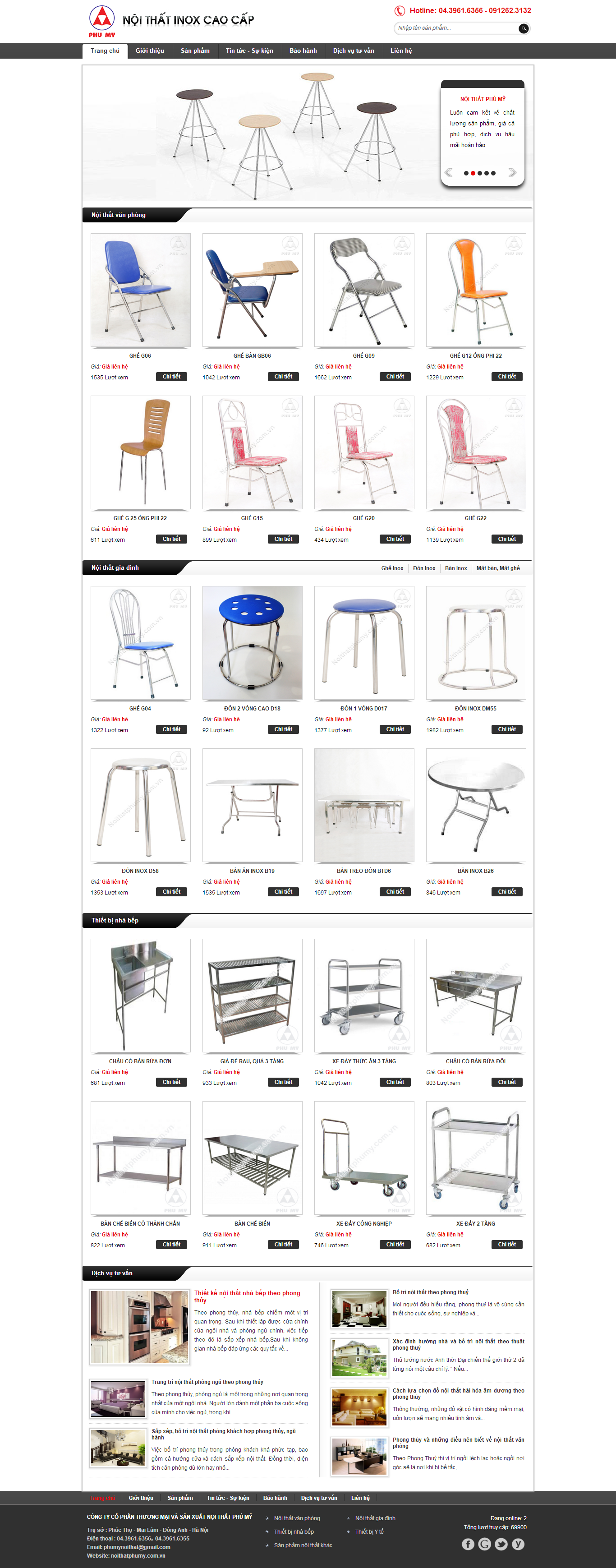 Thiết kế Web Đồ dùng inox noithatphumy.com.vn