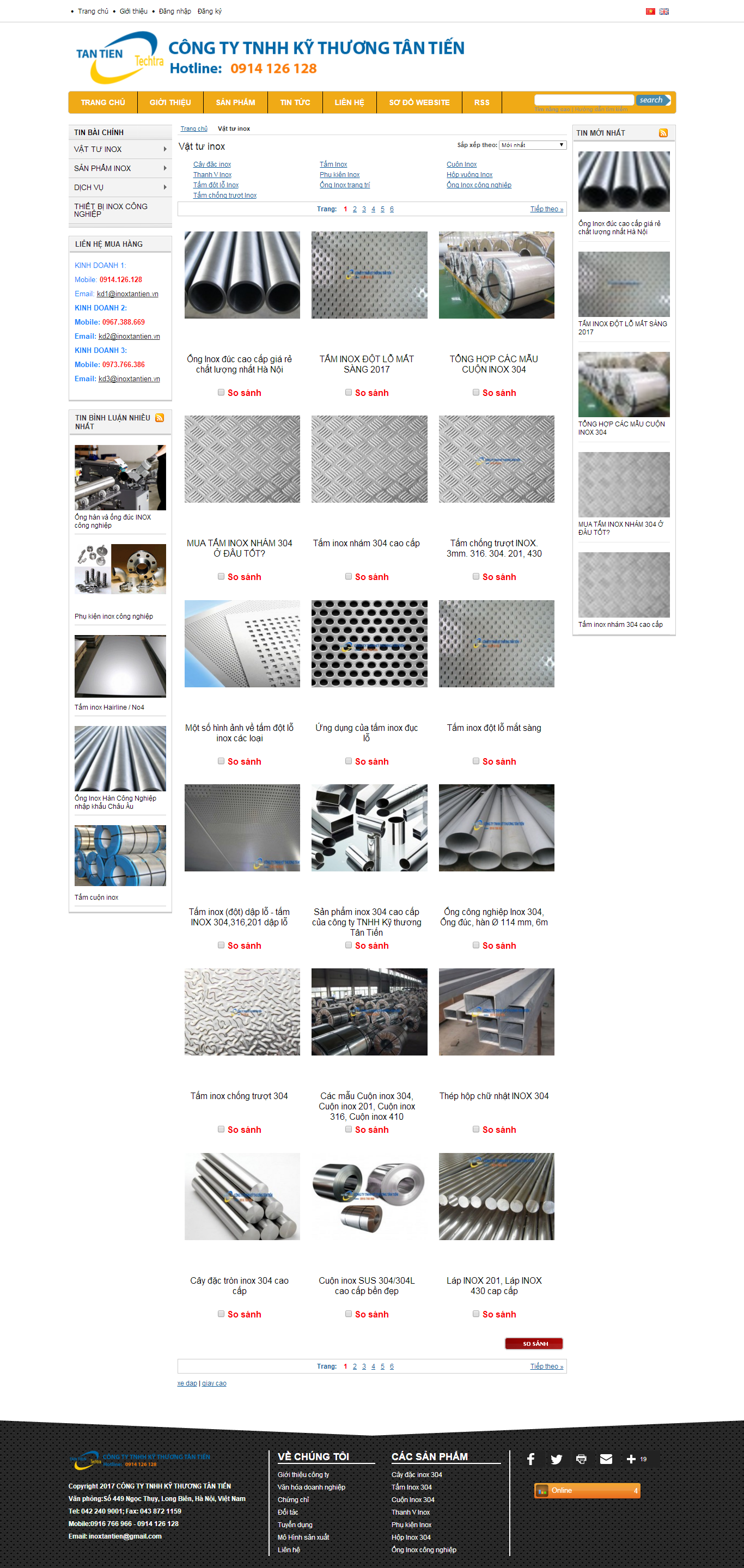 Thiết kế Web Đồ dùng inox inoxtantien.vn