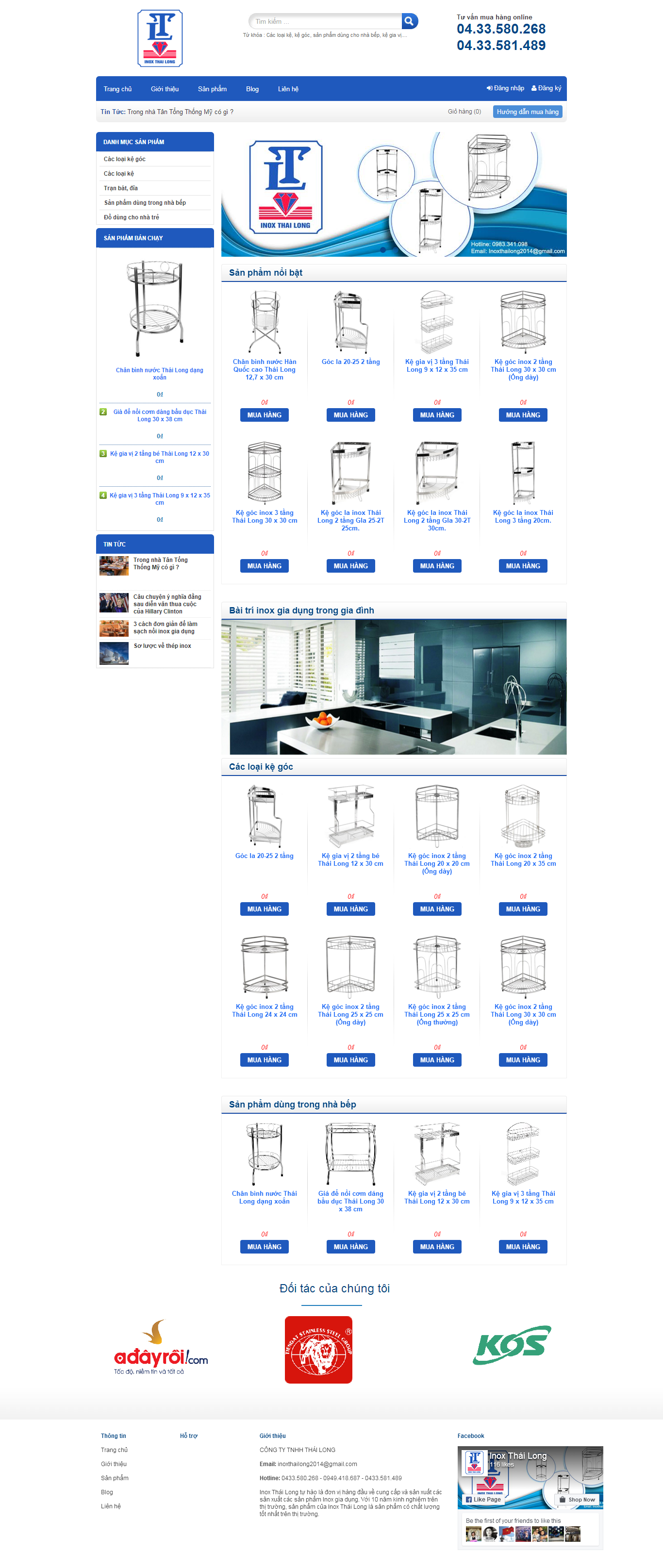 Thiết kế Web Đồ dùng inox inoxthailong.com.vn