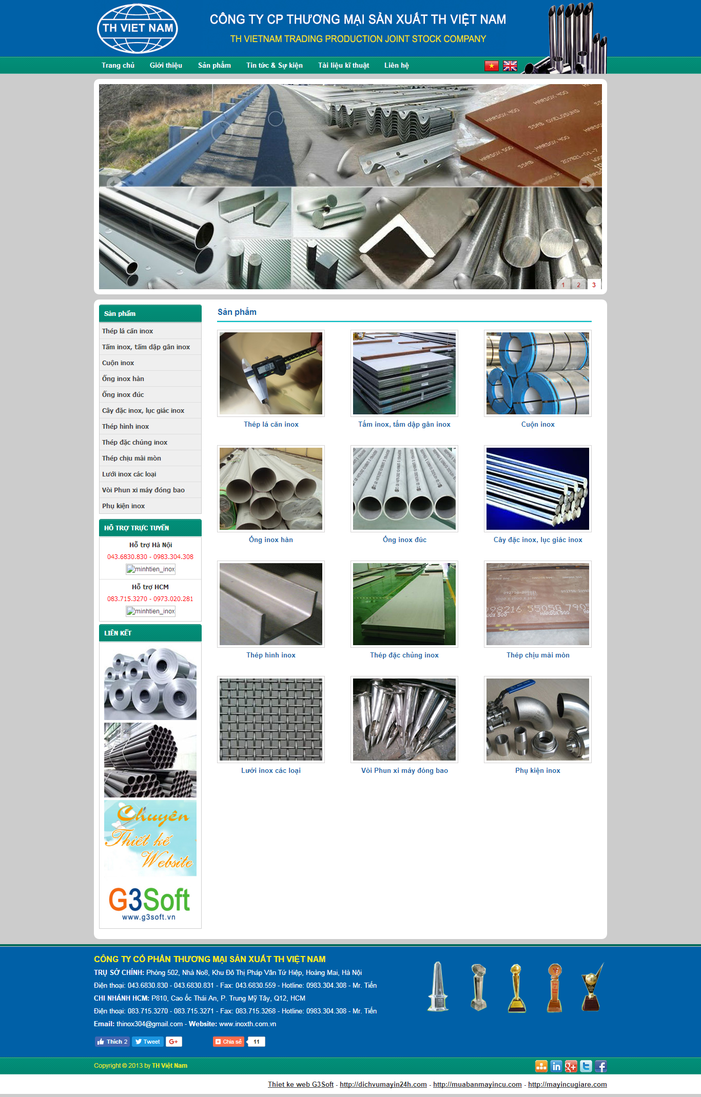 Thiết kế Web Đồ dùng inox inoxth.com.vn