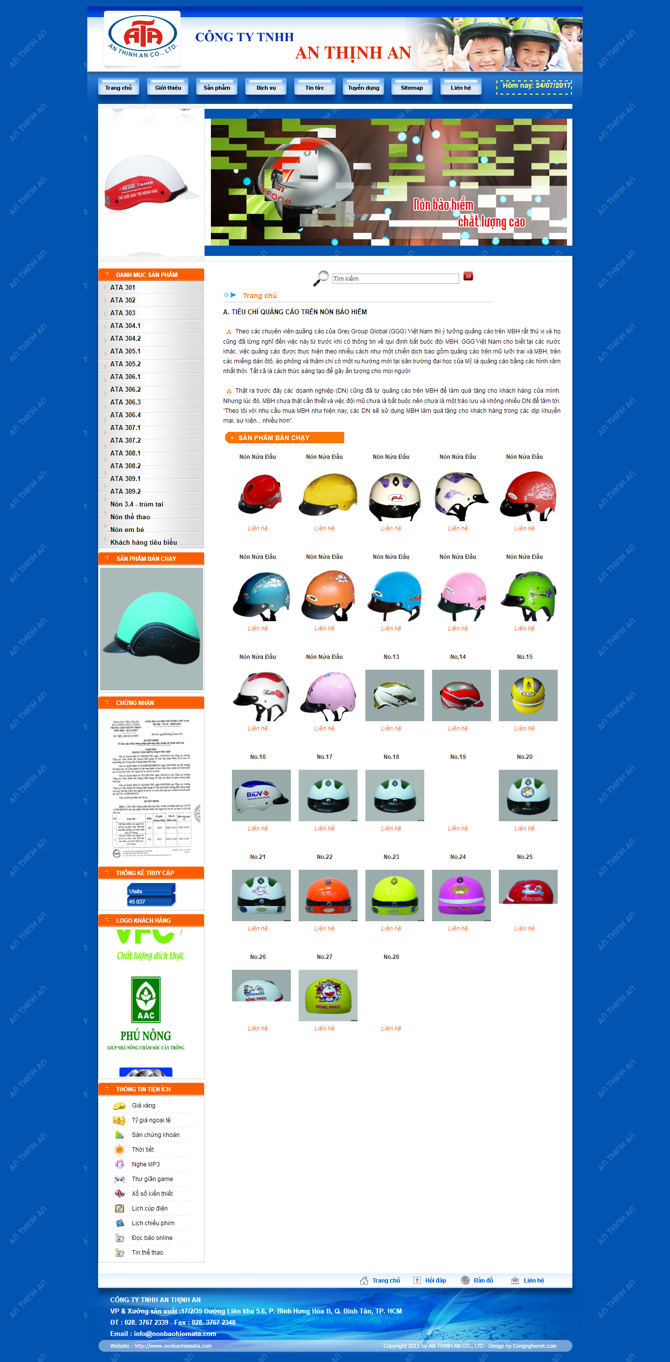 Thiết kế Web mũ bảo hiểm nonbaohiemata.com