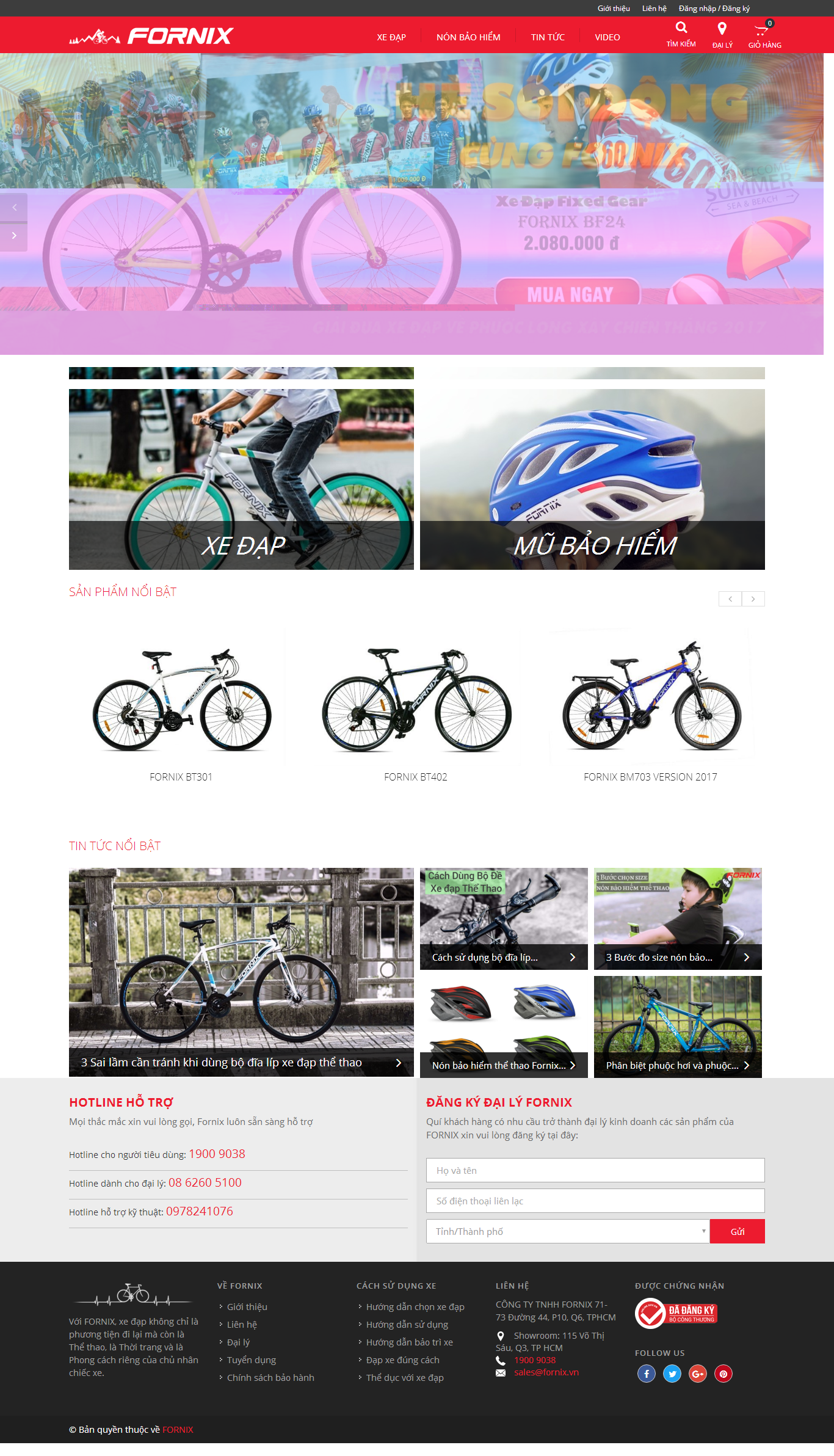 Thiết kế Web mũ bảo hiểm fornix.vn