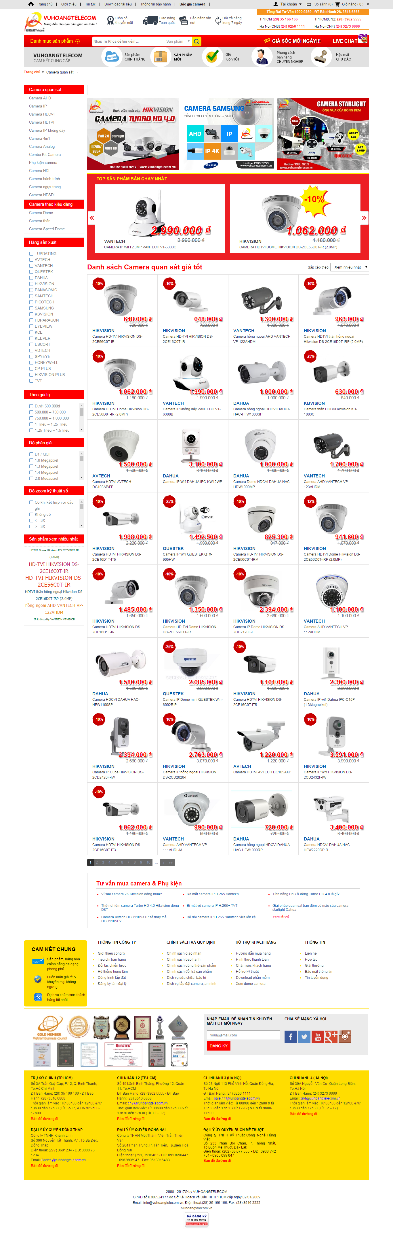 Thiết kế Web camera quan sát vuhoangtelecom.vn