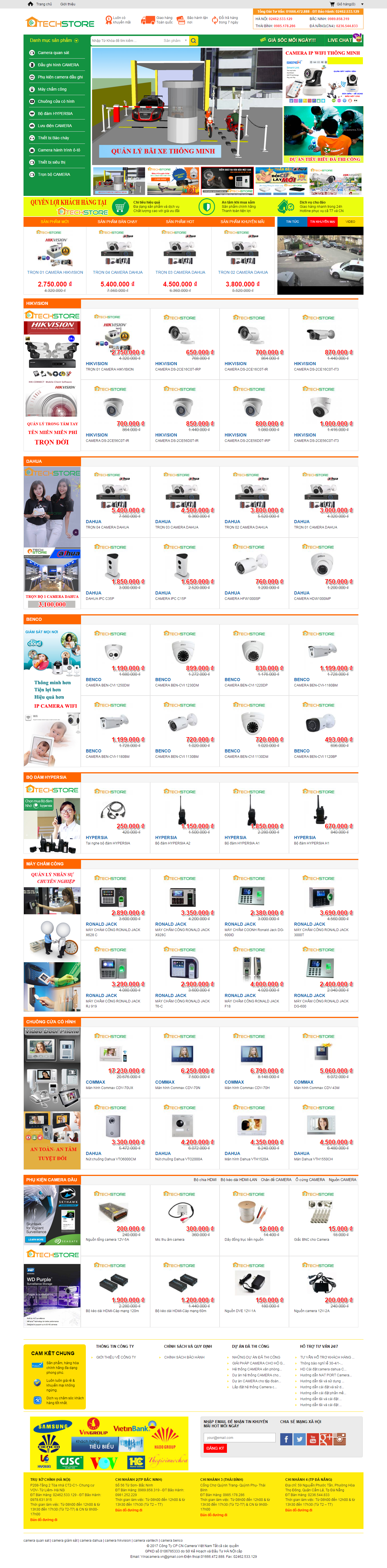 Thiết kế Web camera quan sát techstore.vn