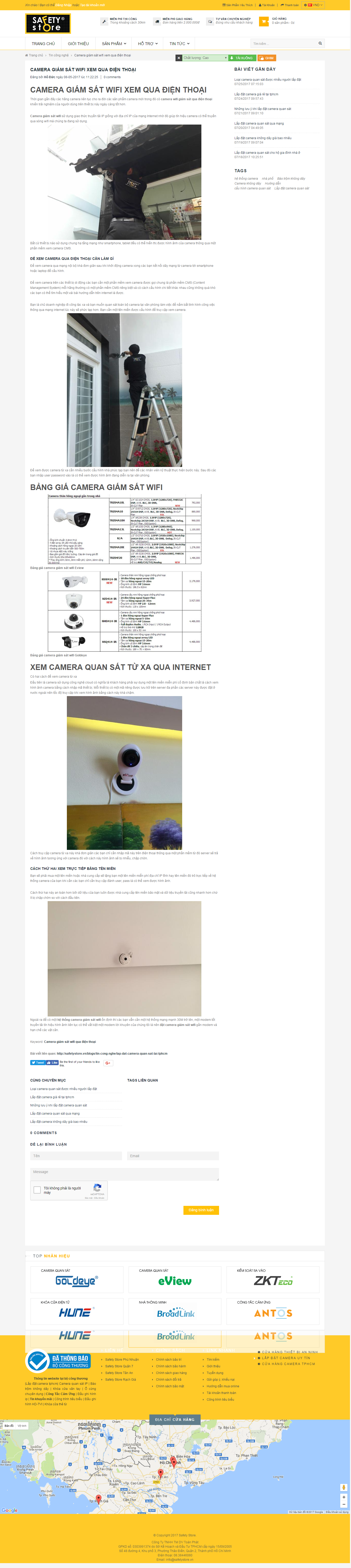 Thiết kế Web camera quan sát safetystore.vn