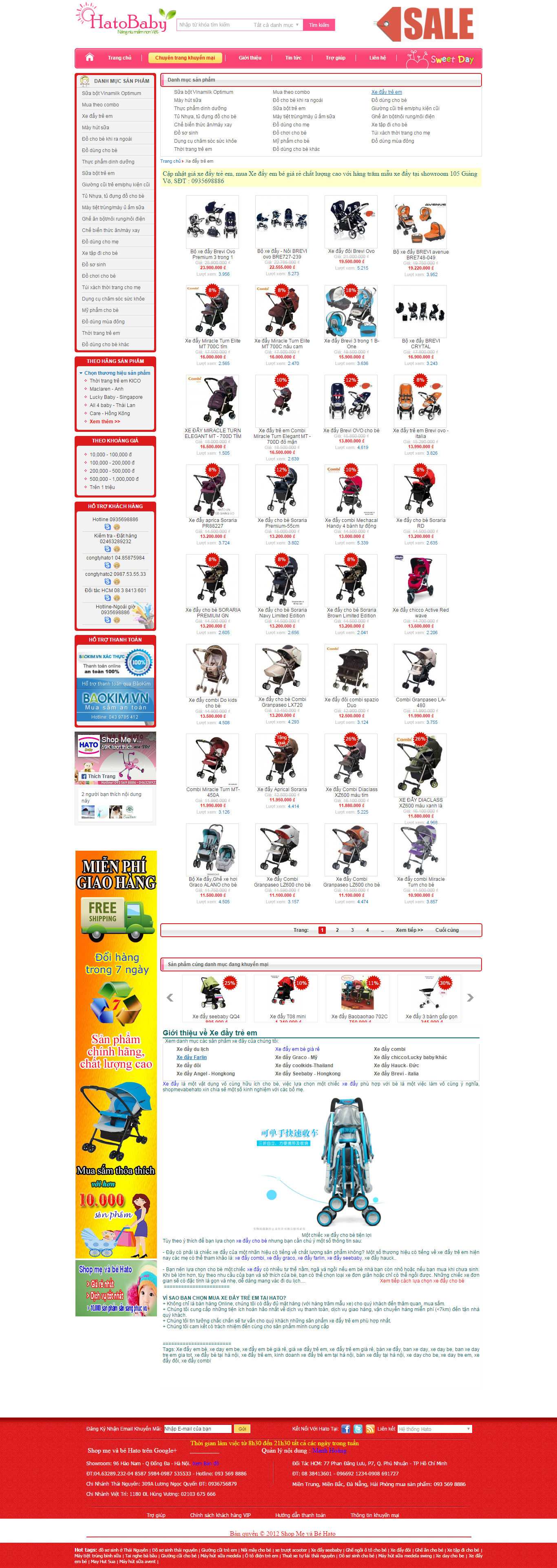 Thiết kế Web xe đẩy cho bé shopmevabe.vn