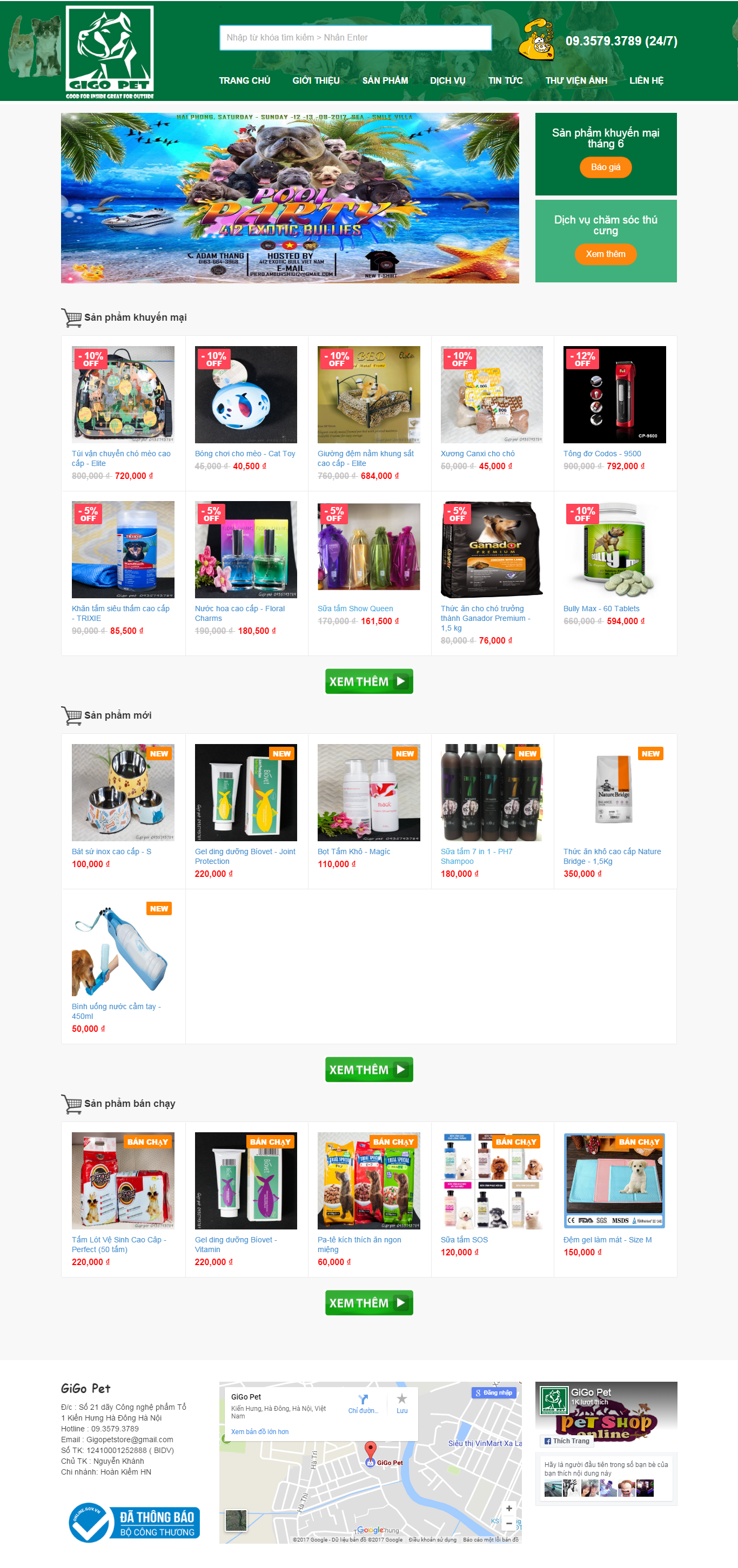 Thiết kế Web mới gigopet.com