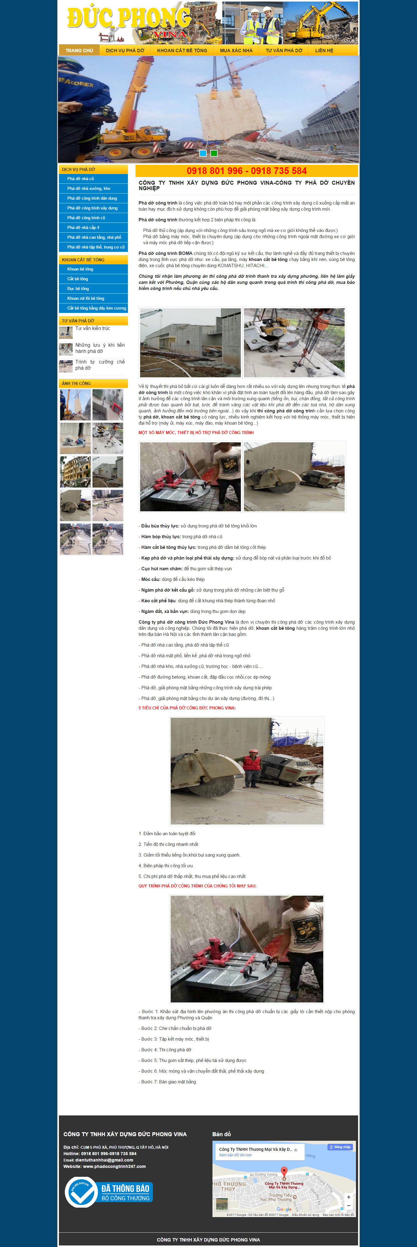 Thiết kế Web mới phadocongtrinh247.com