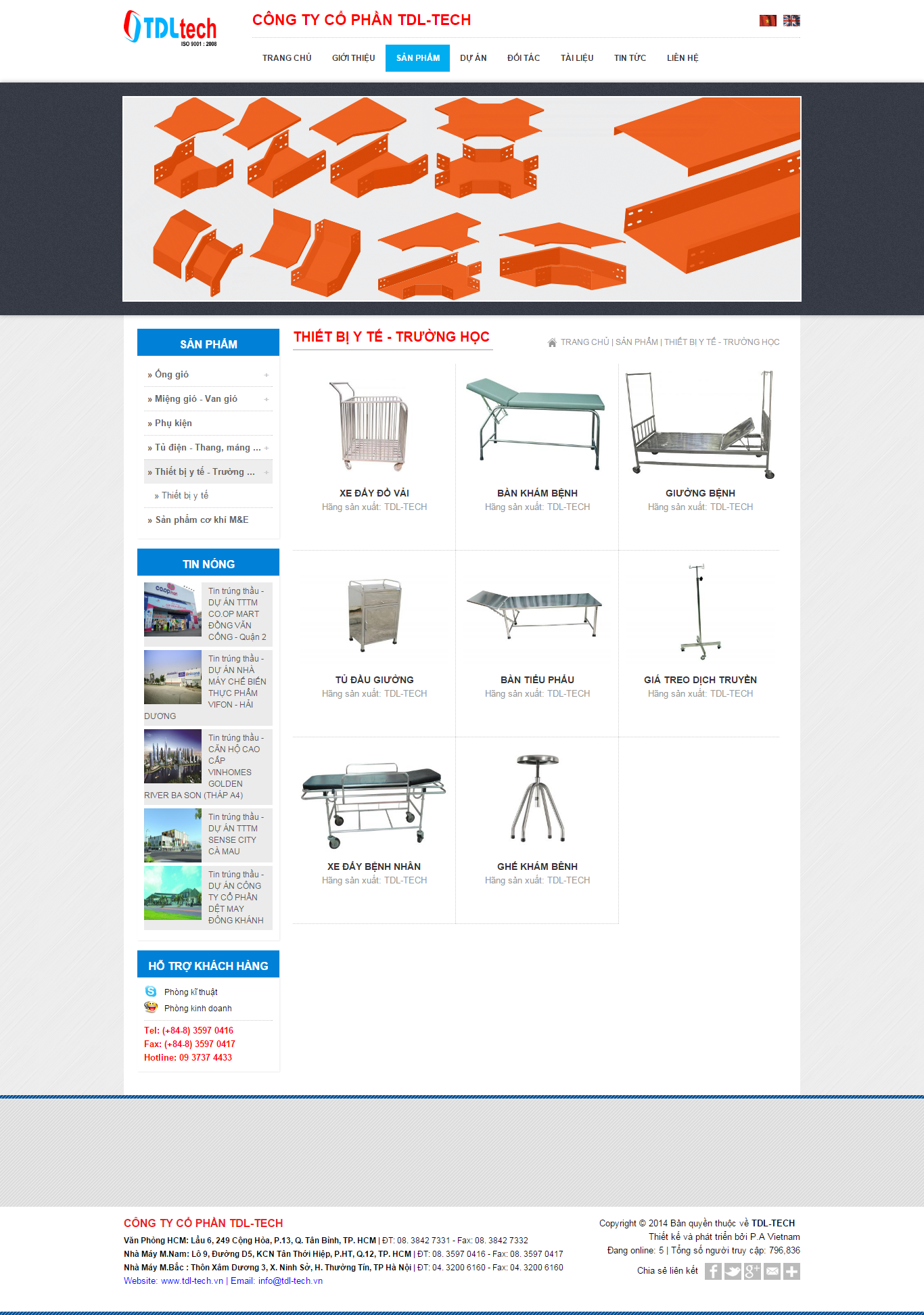 Thiết kế Web thiết bị y tế, dụng cụ y tế tdl-tech.vn