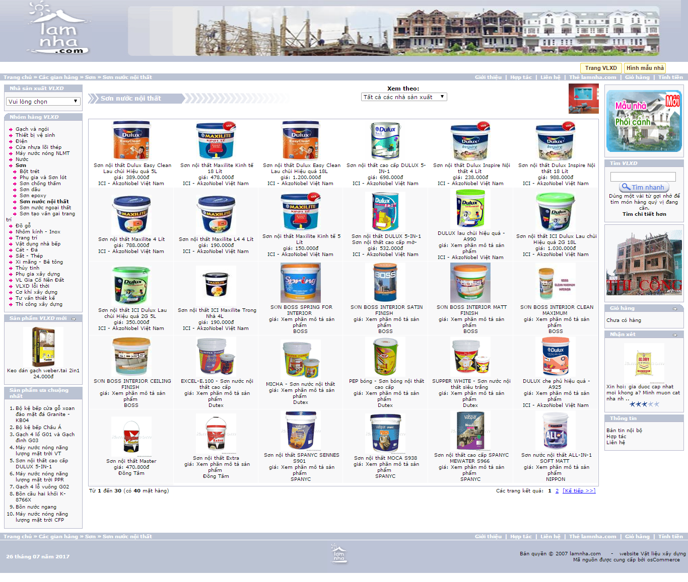 Thiết kế Web các loại sơn nội thất lamnha.com