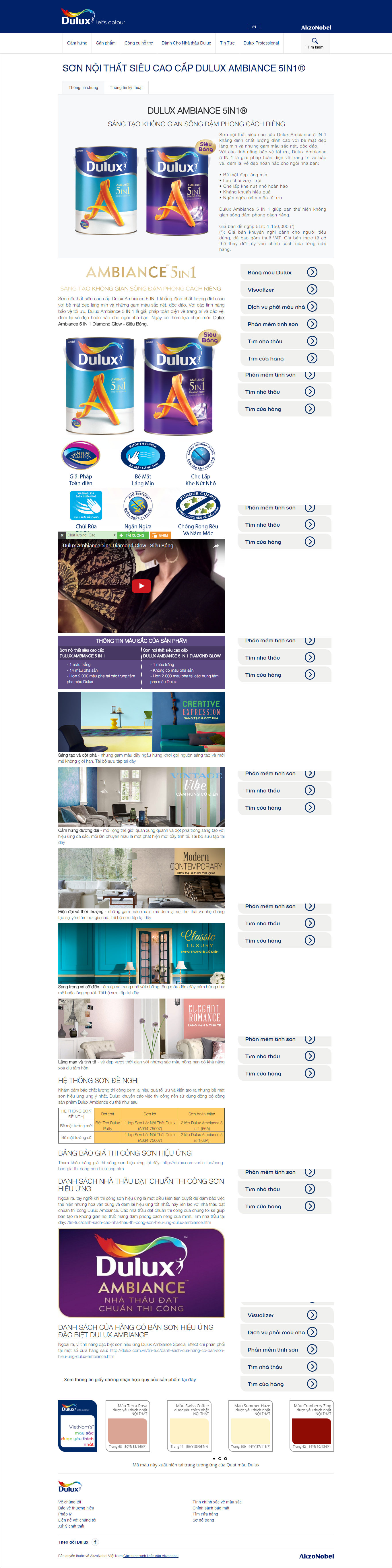 Thiết kế Web các loại sơn nội thất dulux.com.vn