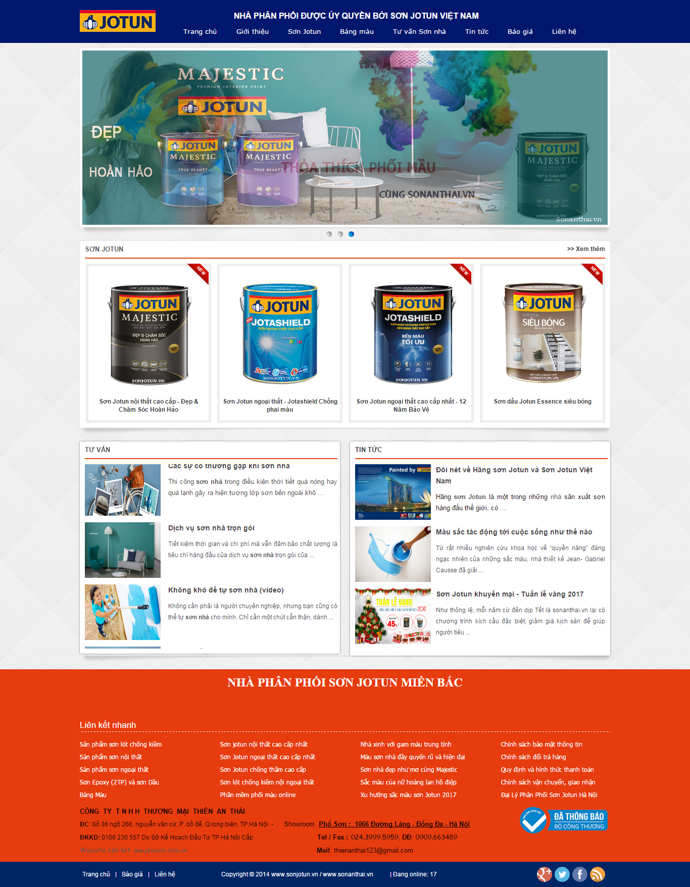 Thiết kế Web các loại sơn nội thất sonjotun.vn
