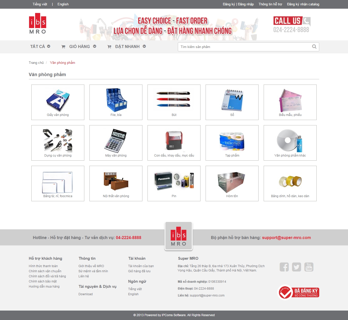 Thiết kế Web văn phòng phẩm super-mro.com