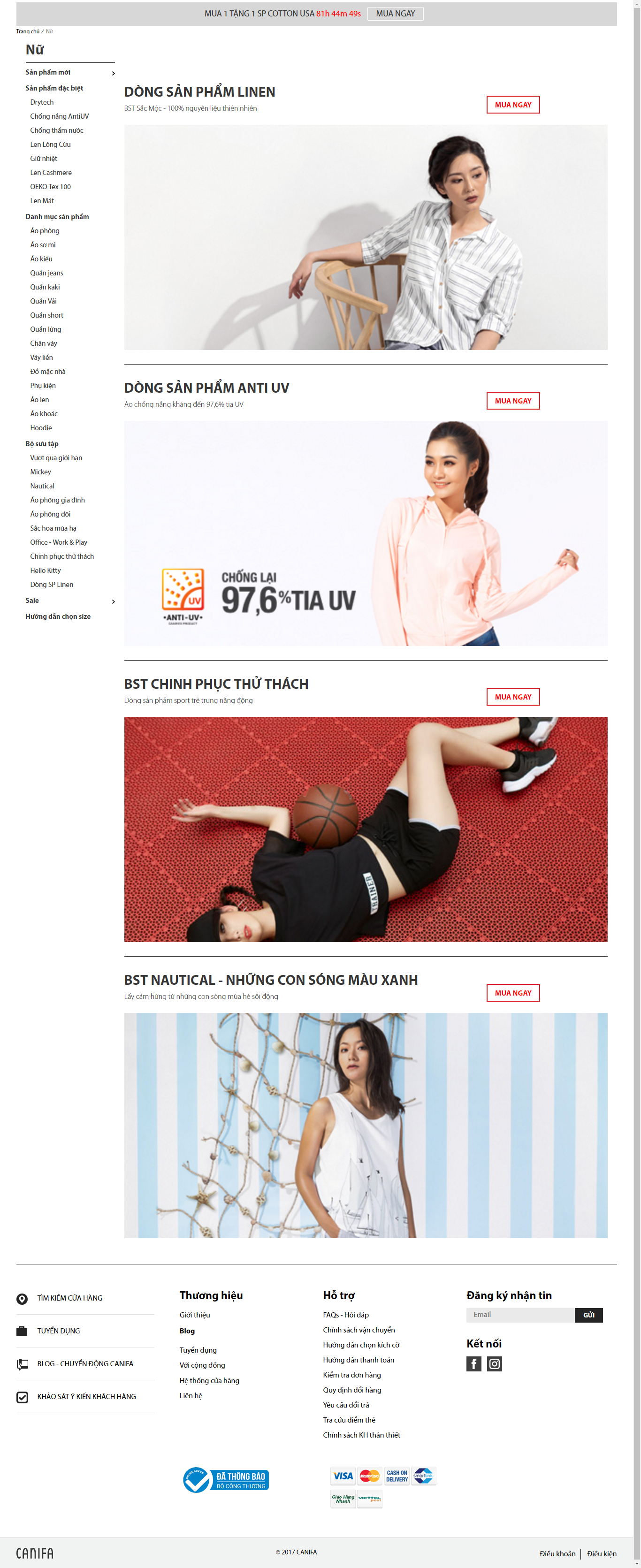 Thiết kế Web quần Áo canifa.com