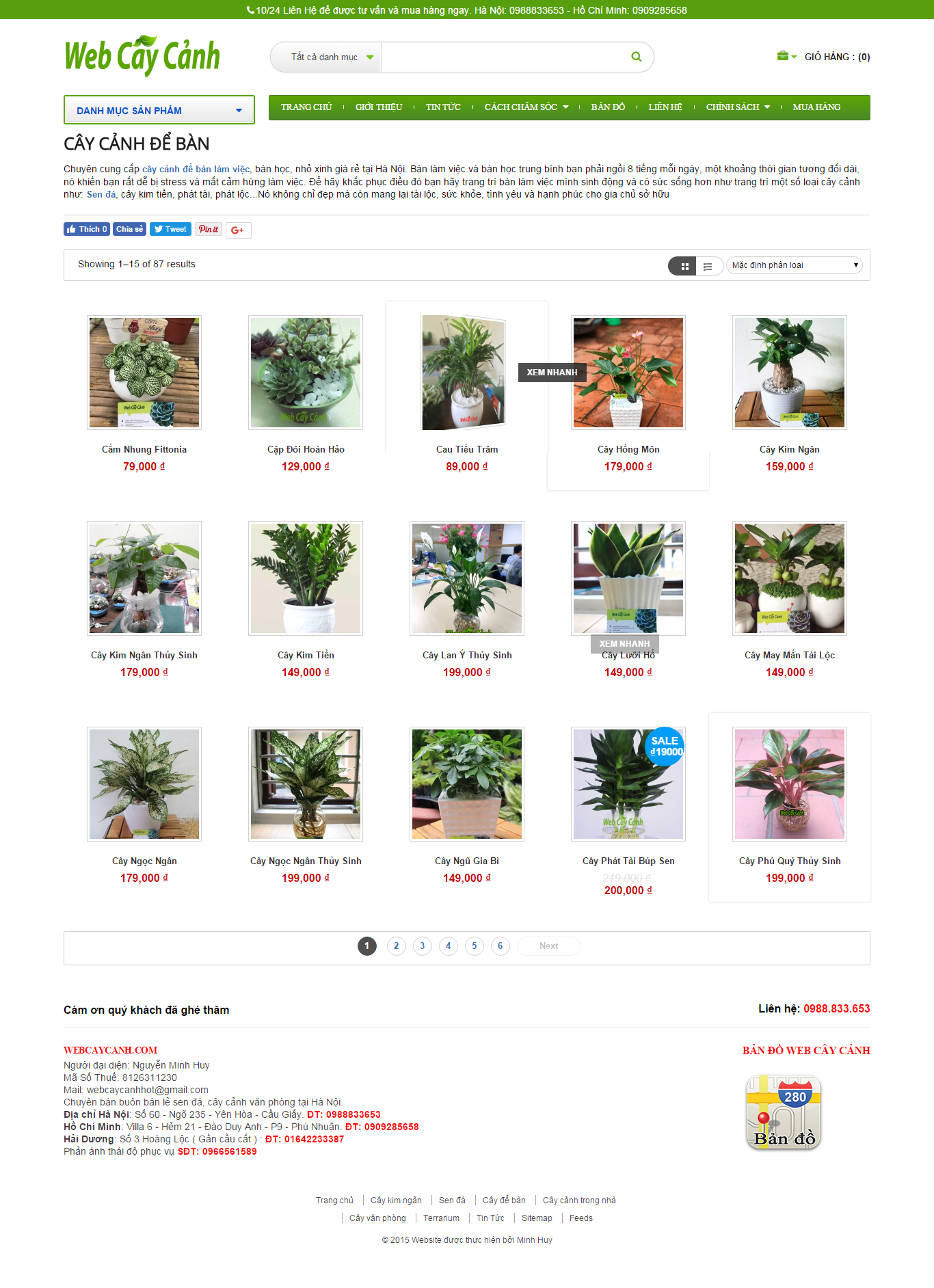 Thiết kế Web cây cảnh webcaycanh.com