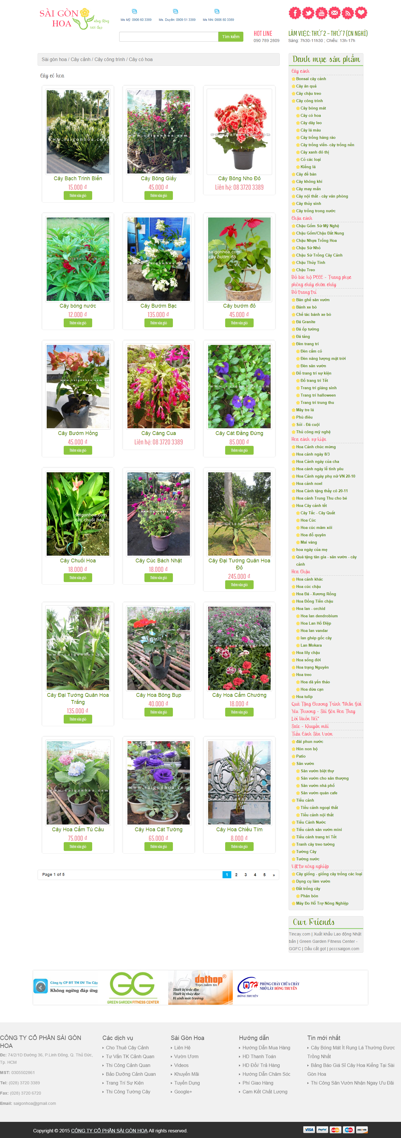 Thiết kế Web cây cảnh saigonhoa.com