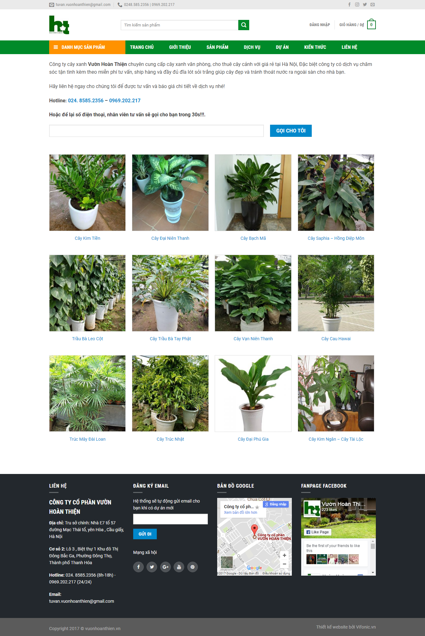 Thiết kế Web cây cảnh vuonhoanthien.vn