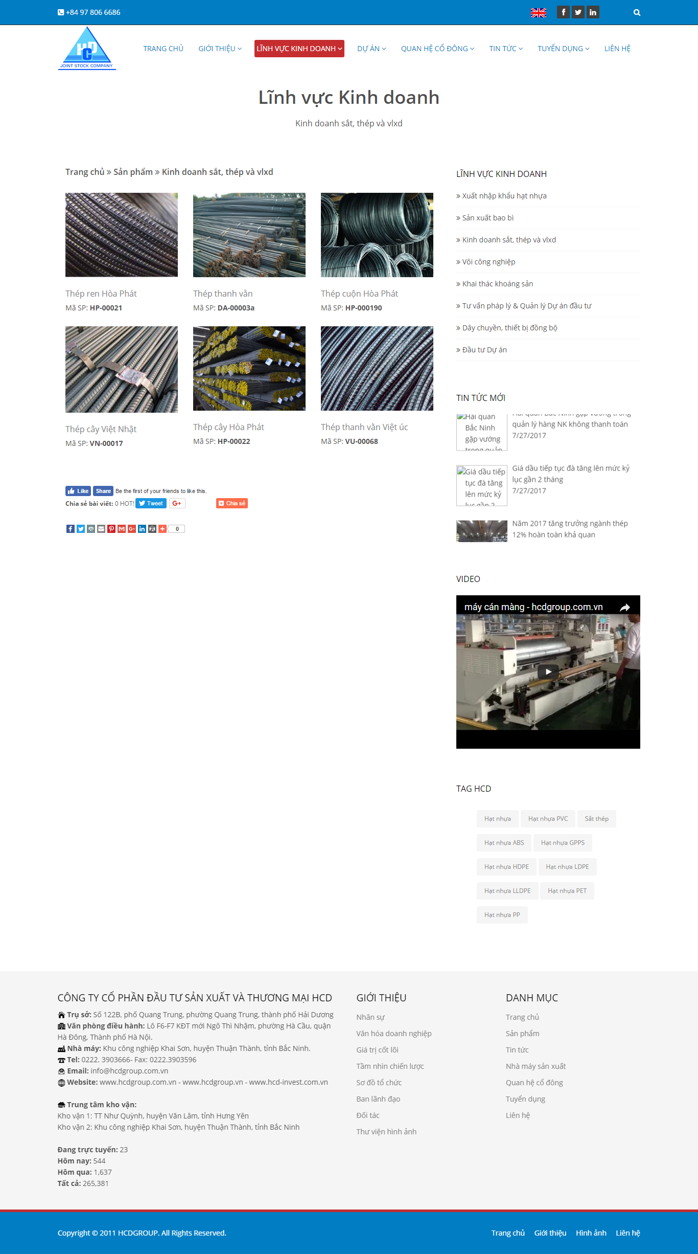 Thiết kế Web vật liệu xây dựng hcdgroup.com.vn