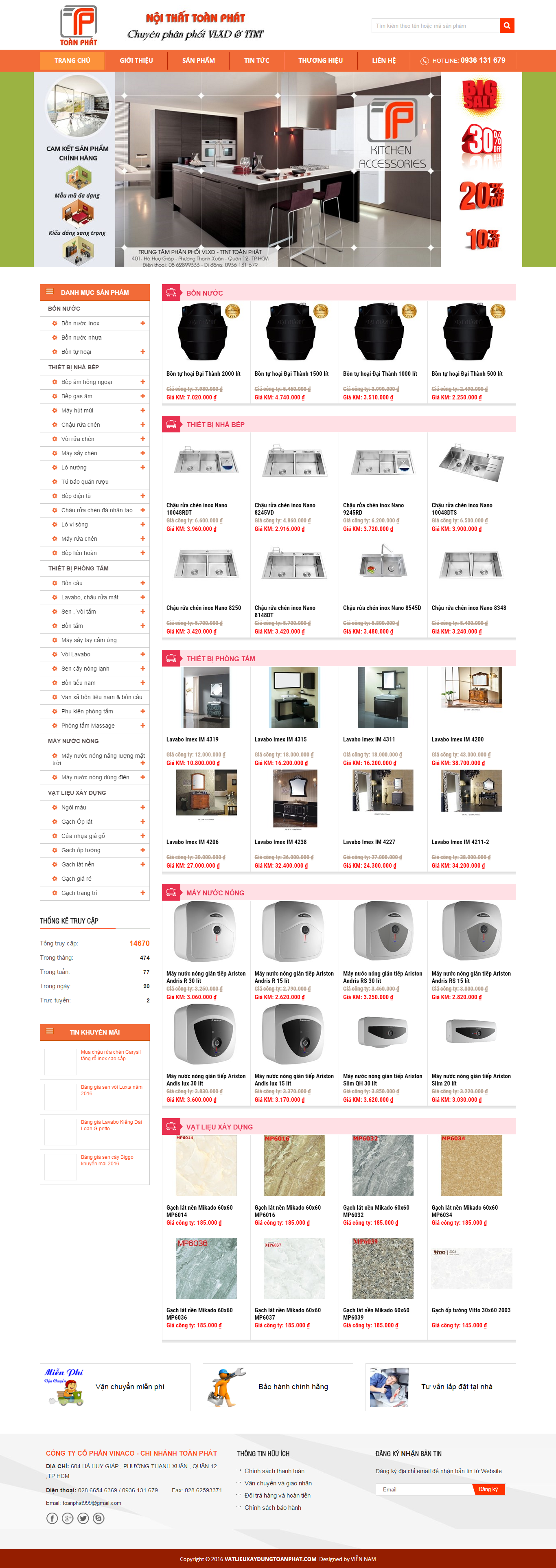 Thiết kế Web vật liệu xây dựng vatlieuxaydungtoanphat.com