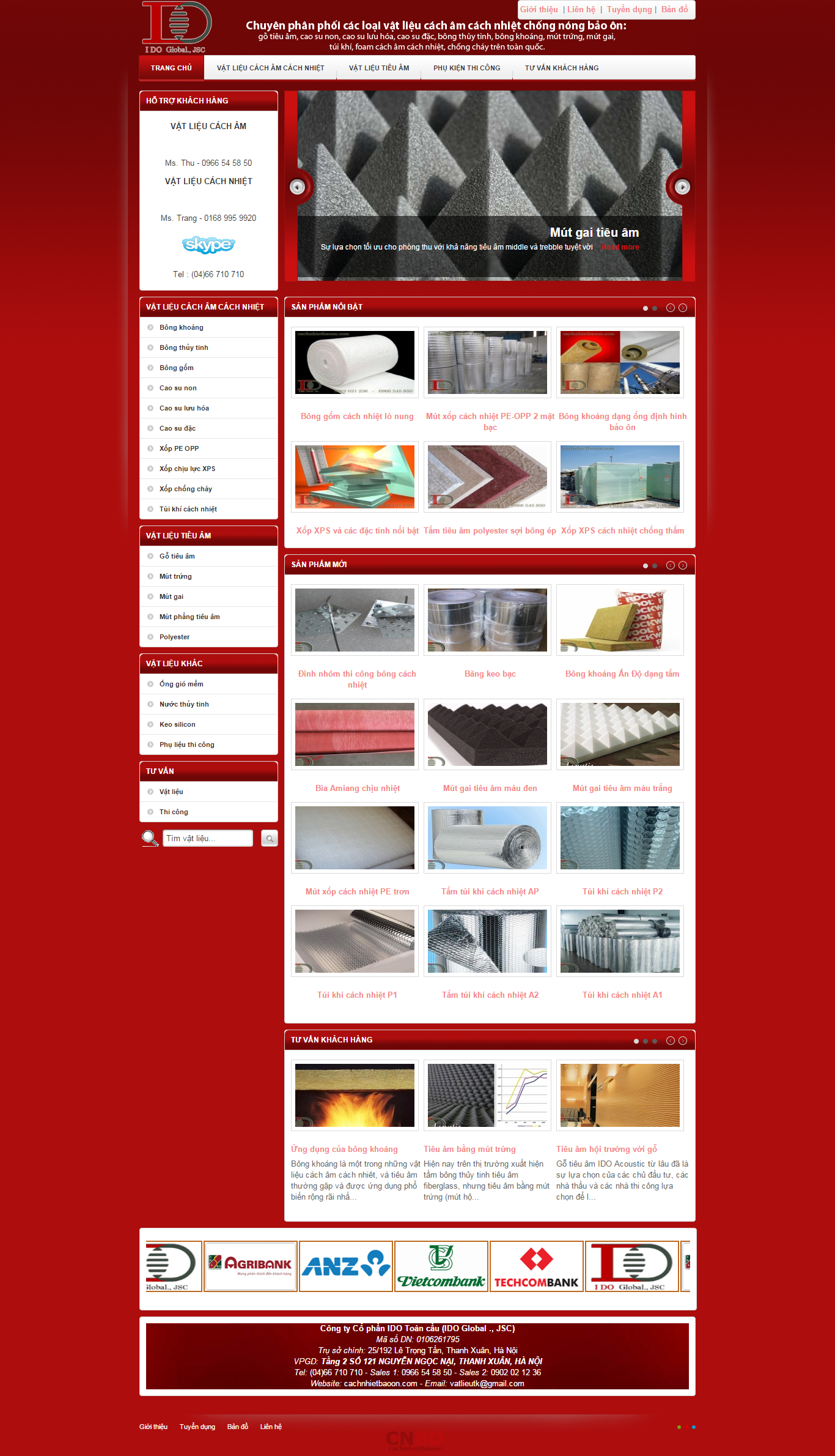 Thiết kế Web vật liệu xây dựng cachnhietbaoon.com