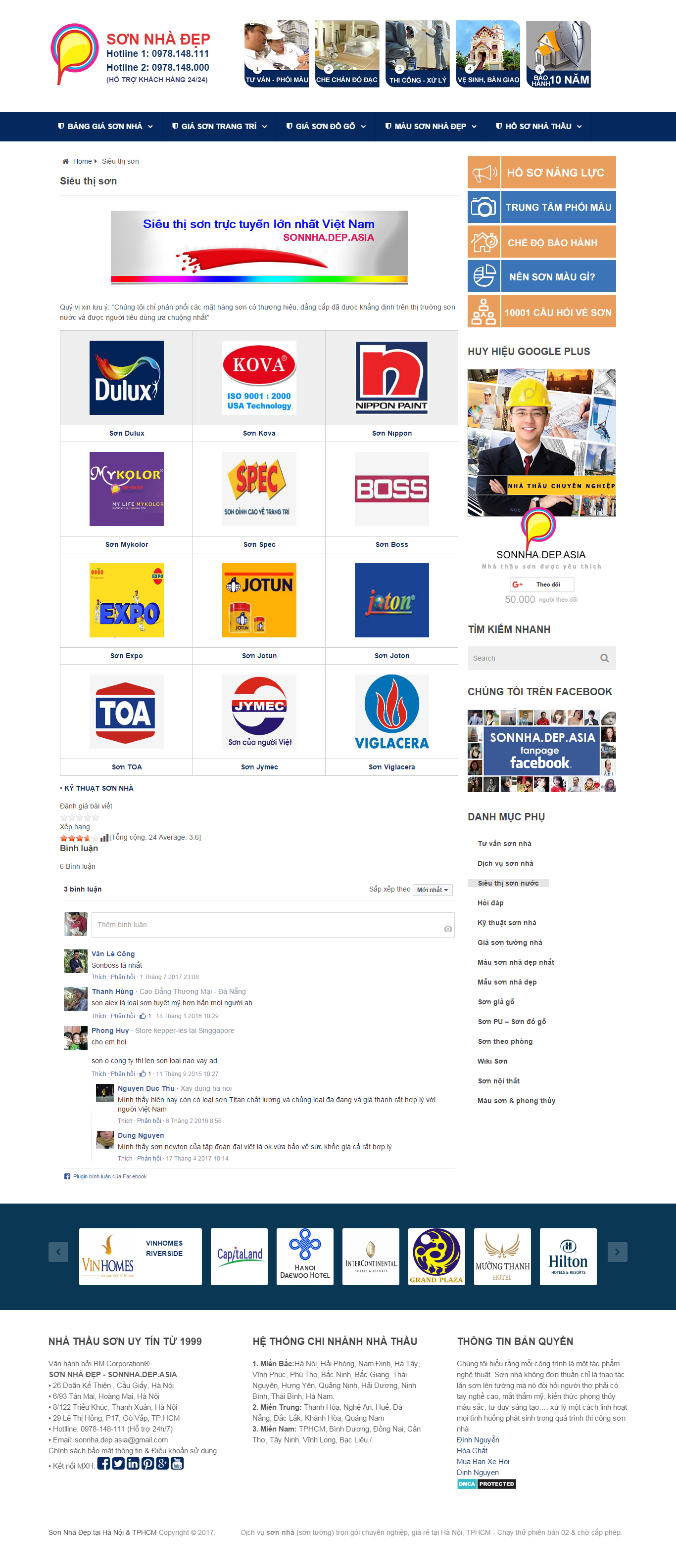 Thiết kế Web các loại sơn nội thất sonnha.dep.asia