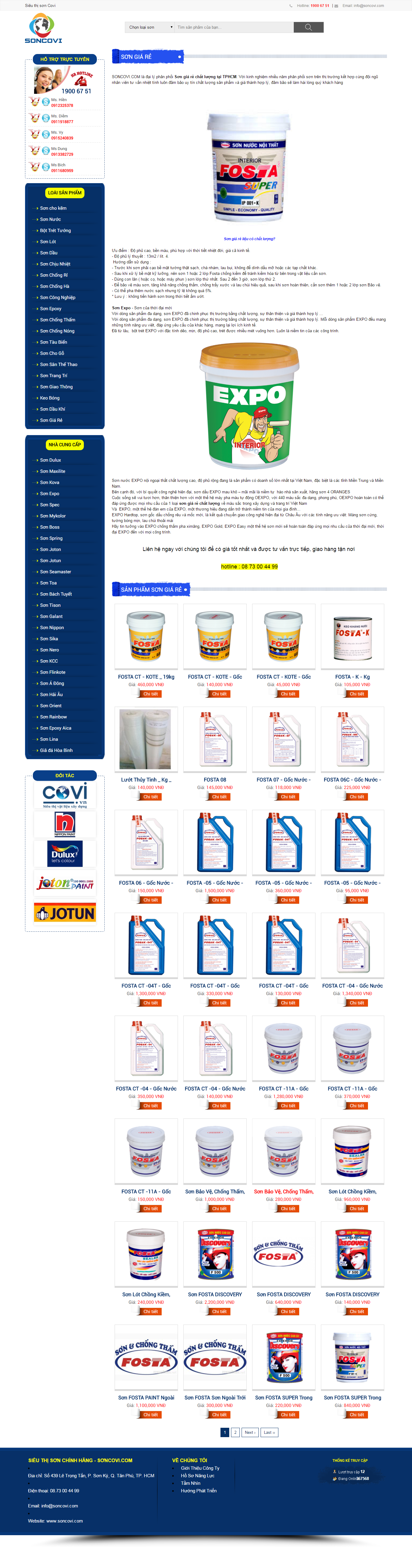 Thiết kế Web các loại sơn nội thất soncovi.com
