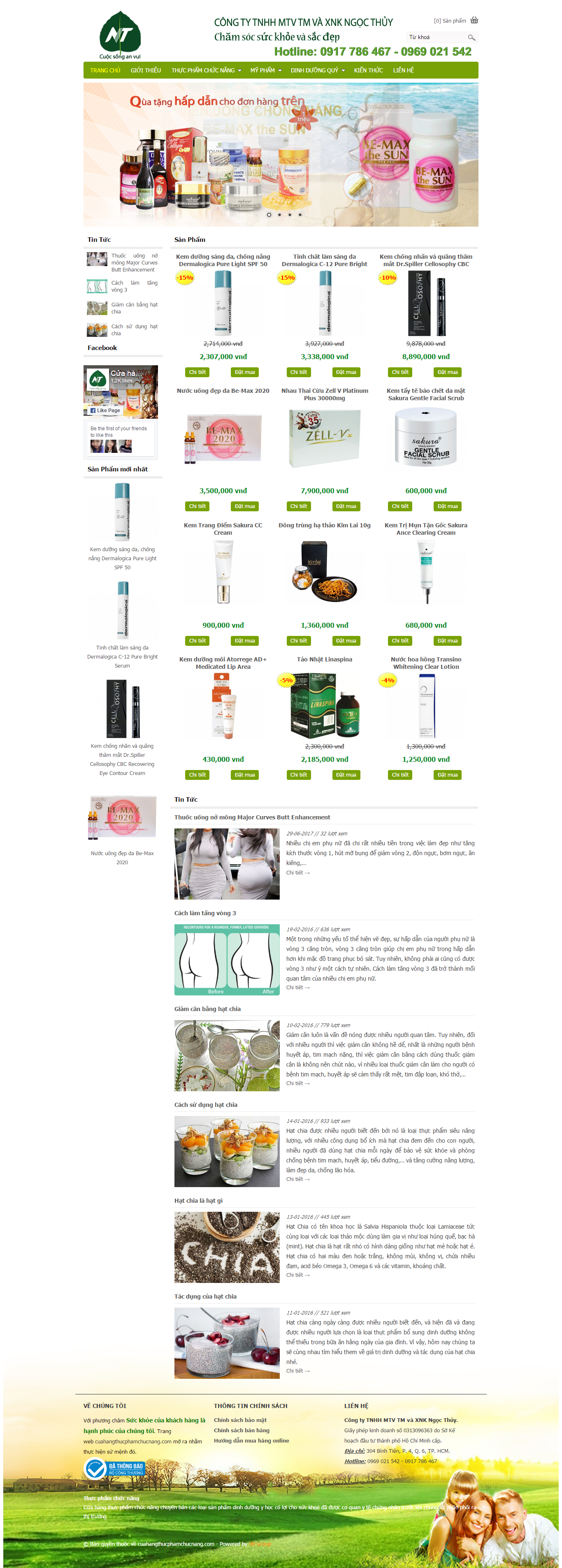 Thiết kế Web thực phẩm chức năng cuahangthucphamchucnang.com