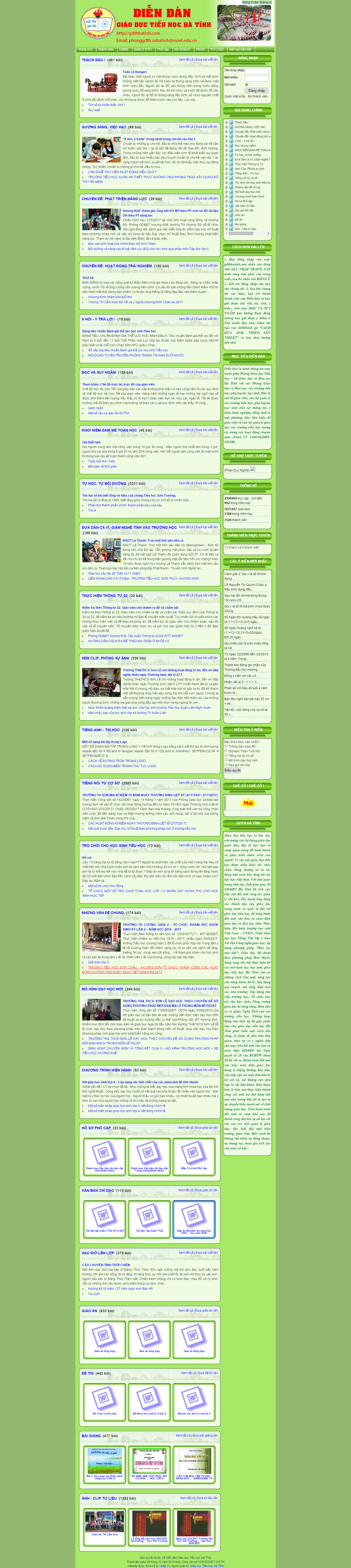 Thiết kế Web diễn Đàn giáo dục gdthhatinh.violet.vn