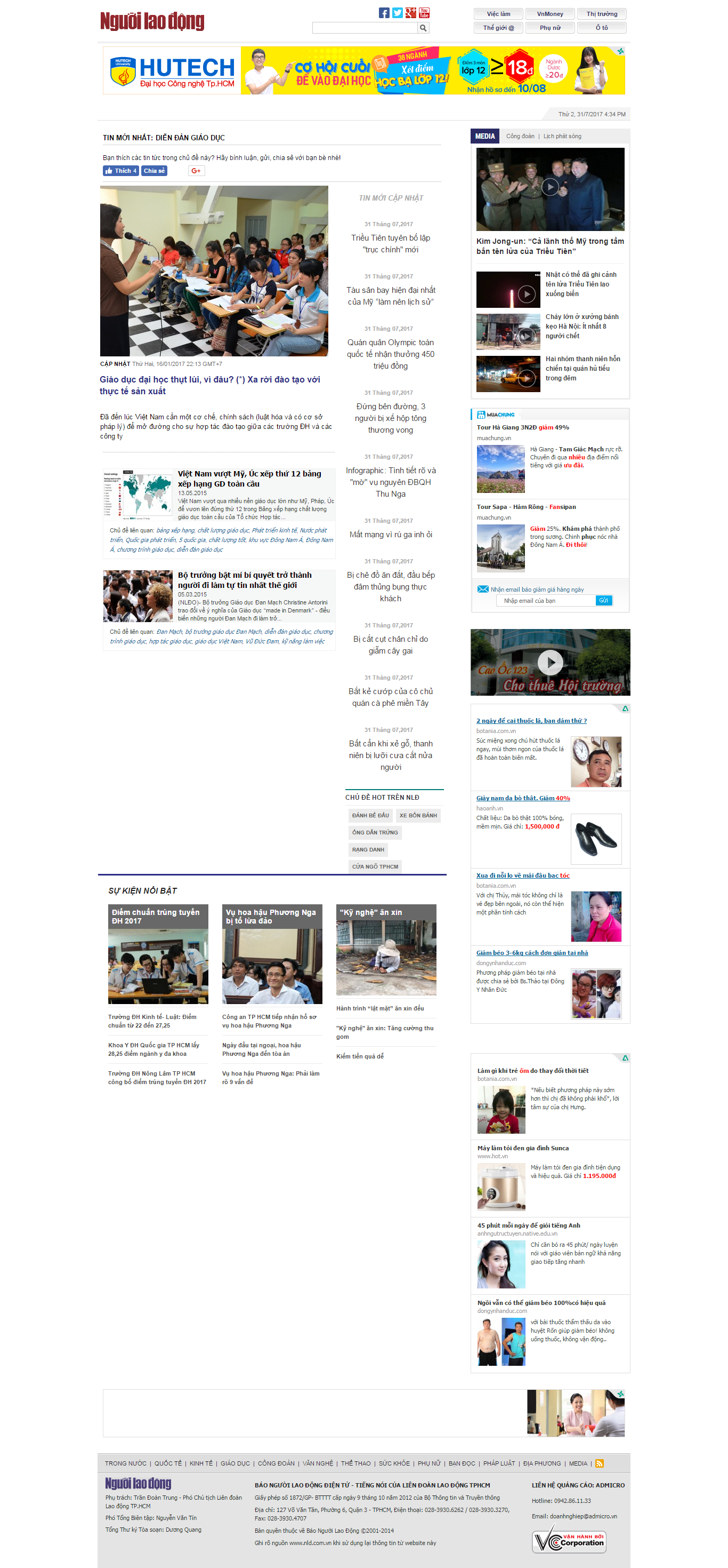 Thiết kế Web diễn Đàn giáo dục nld.com.vn