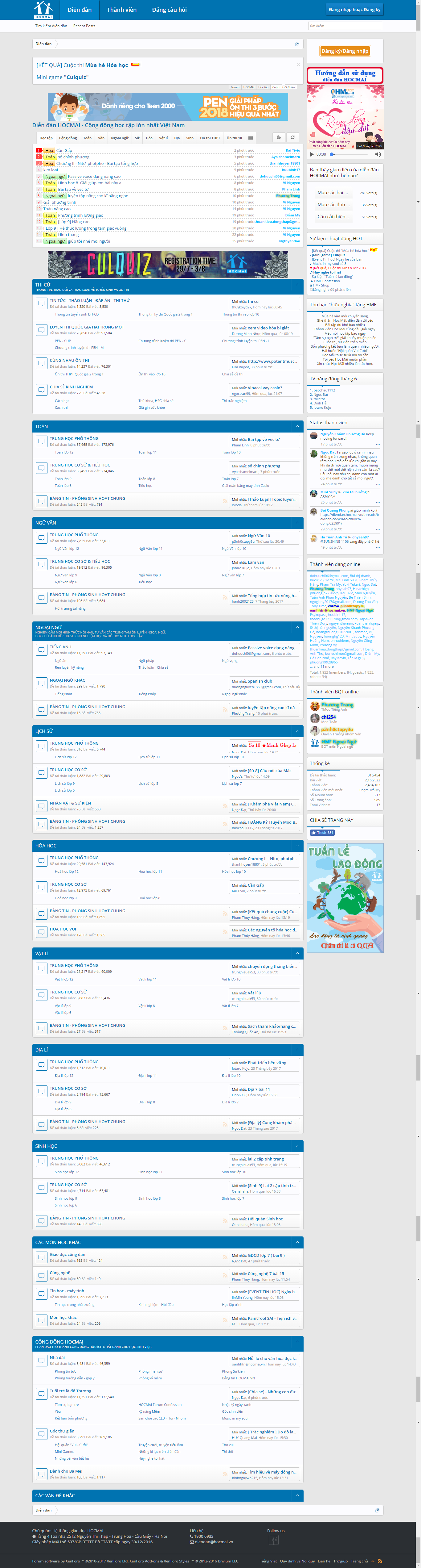 Thiết kế Web diễn Đàn giáo dục diendan.hocmai.vn