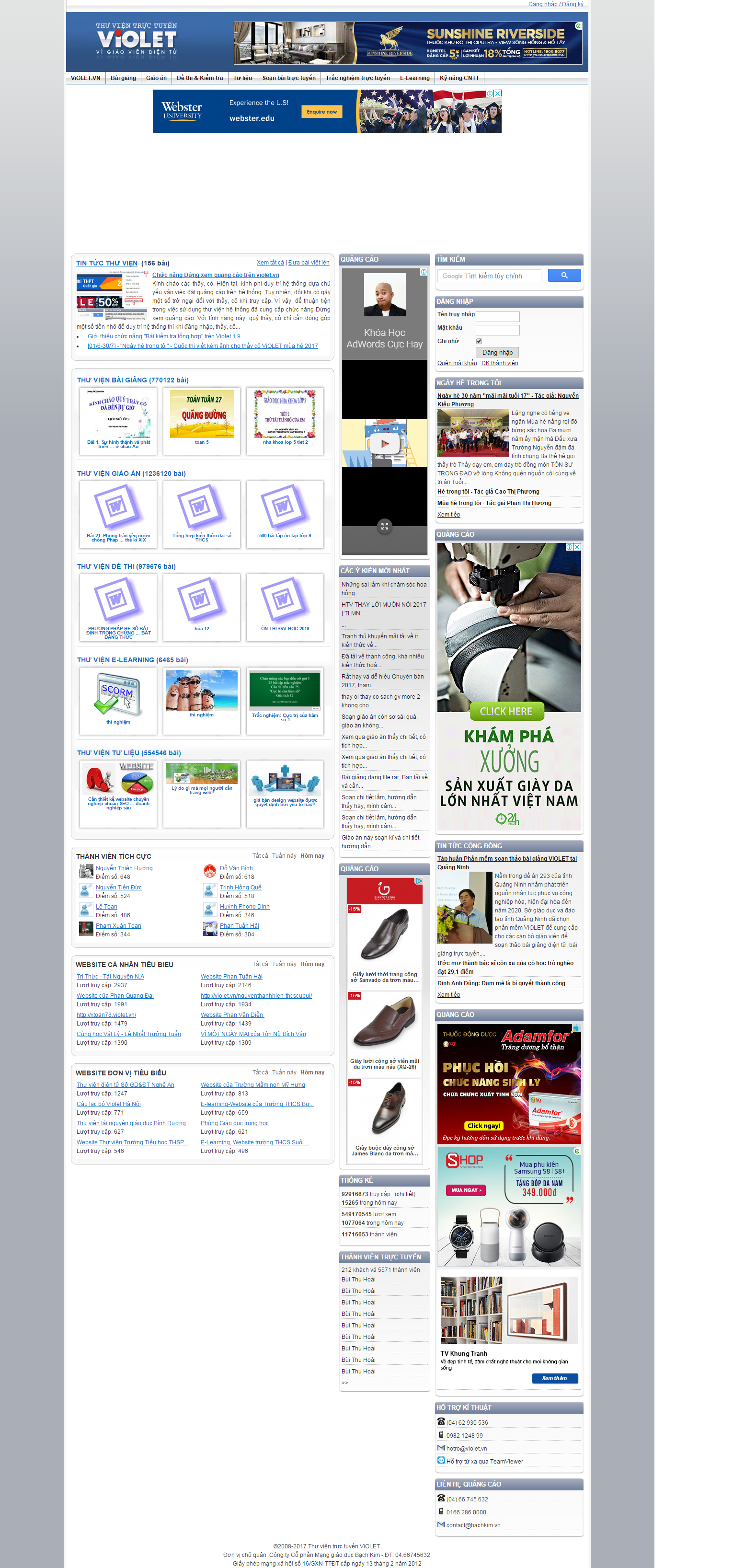 Thiết kế Web diễn Đàn giáo dục violet.vn