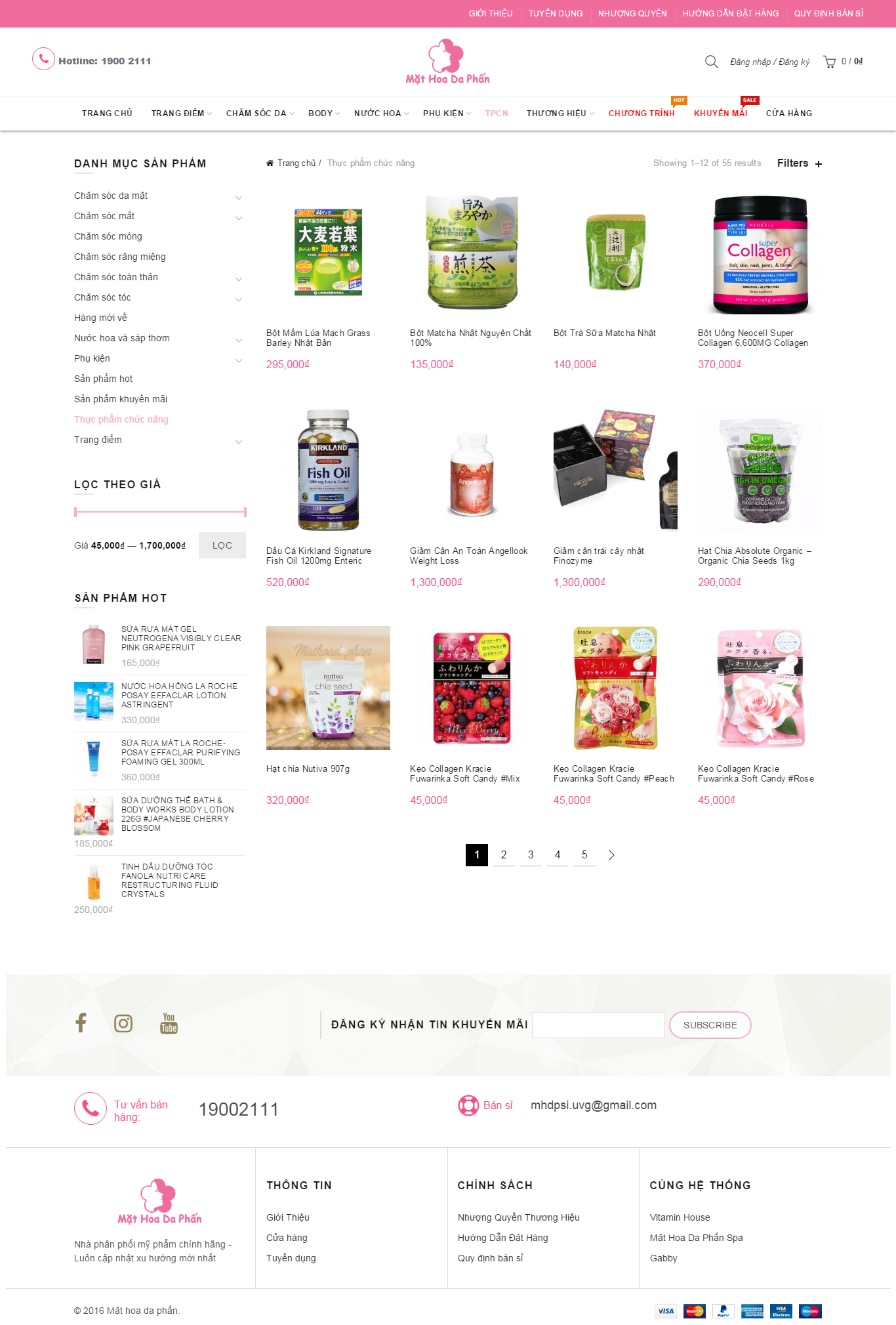 Thiết kế Web thực phẩm chức năng mathoadaphan.com