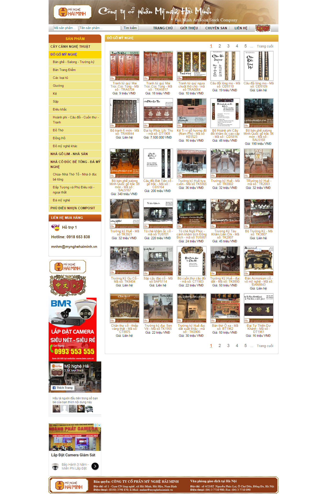 Thiết kế Web Đồ gỗ mỹ nghệ mynghehaiminh.vn