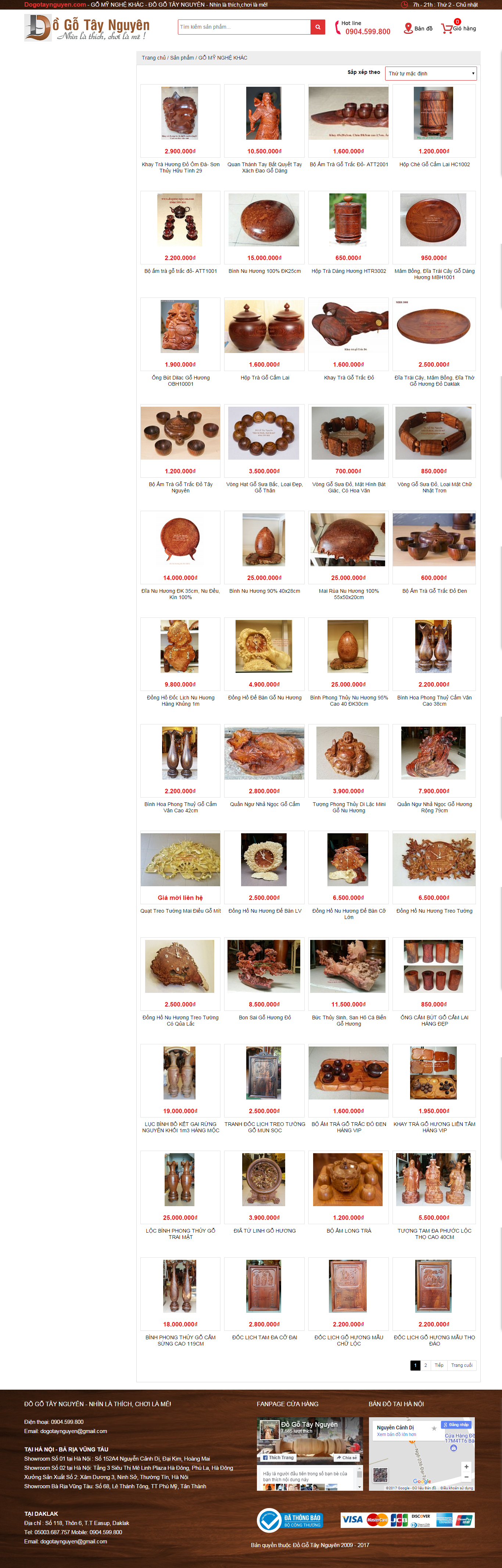 Thiết kế Web Đồ gỗ mỹ nghệ dogotaynguyen.com