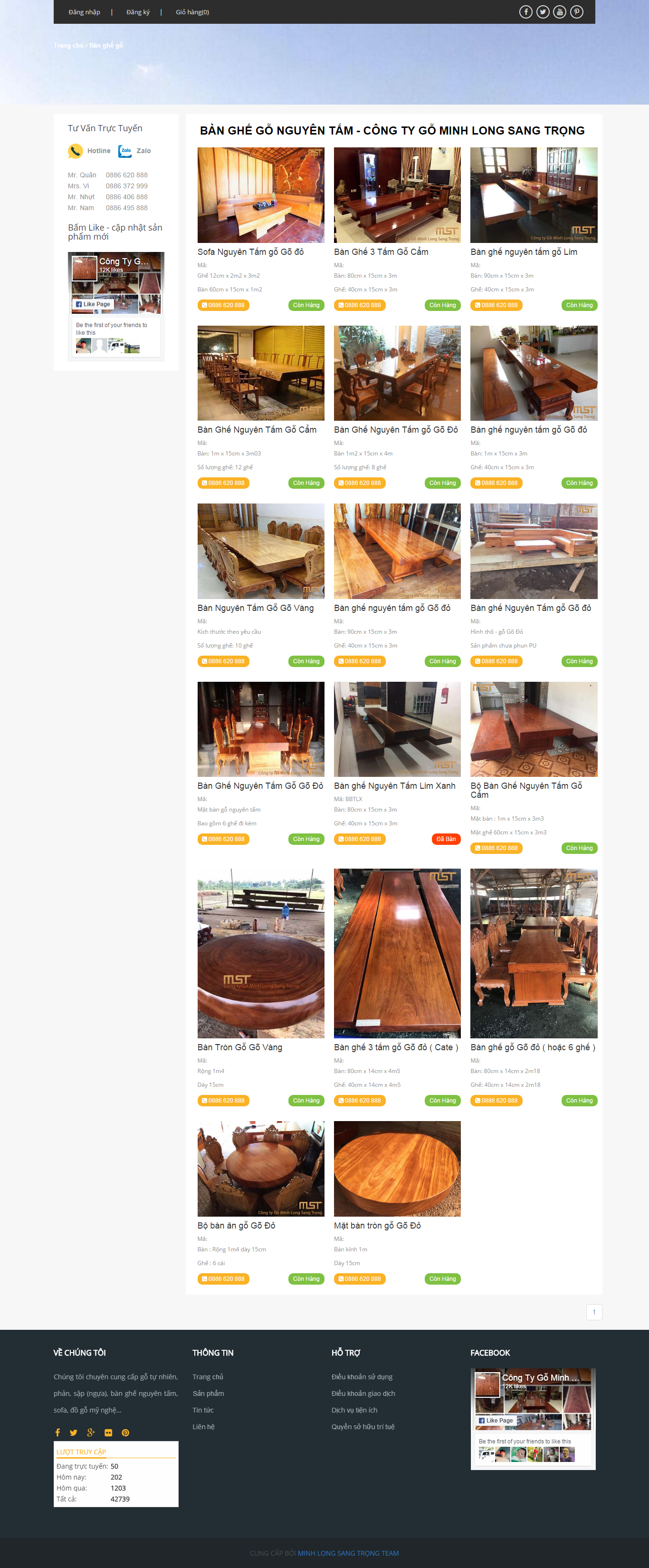 Thiết kế Web Đồ gỗ mỹ nghệ minhlongsangtrong.com