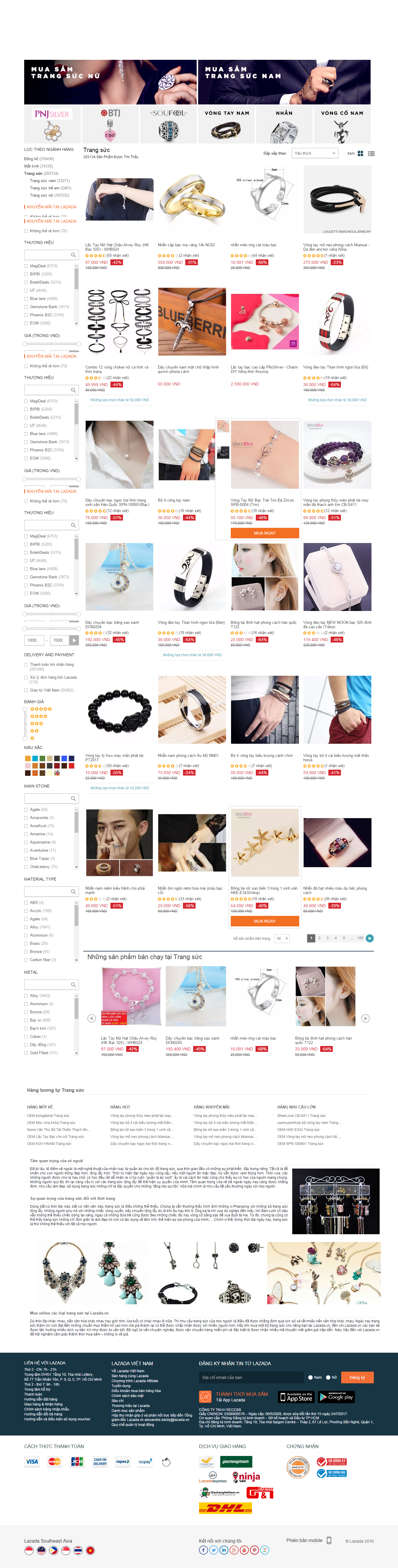 Thiết kế Web Đồ trang sức lazada.vn