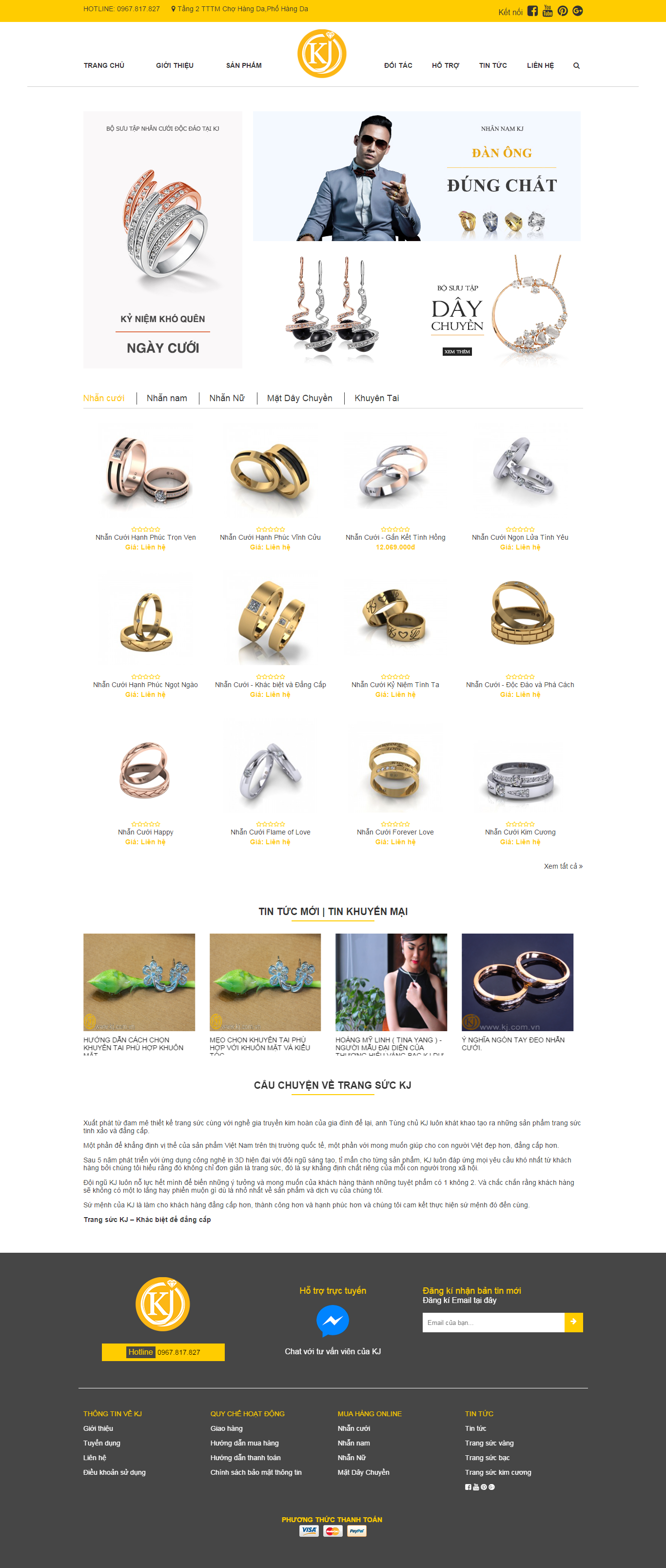 Thiết kế Web Đồ trang sức kj.com.vn