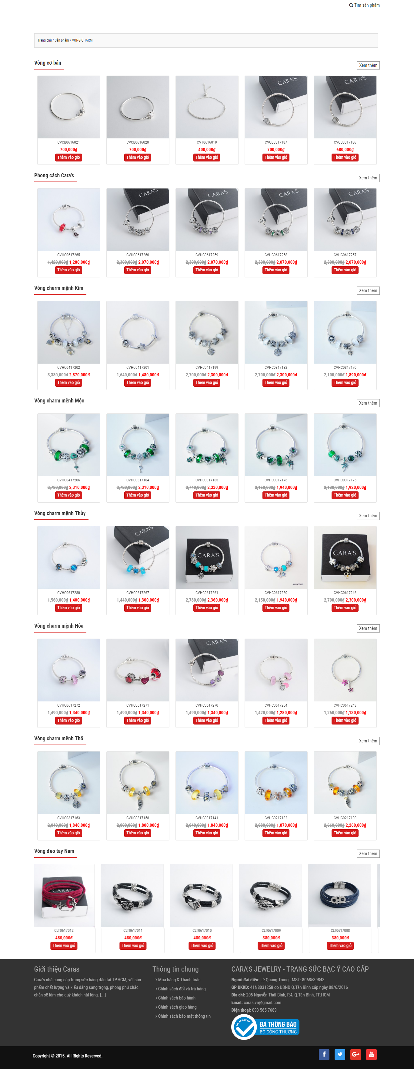 Thiết kế Web Đồ trang sức caras.vn