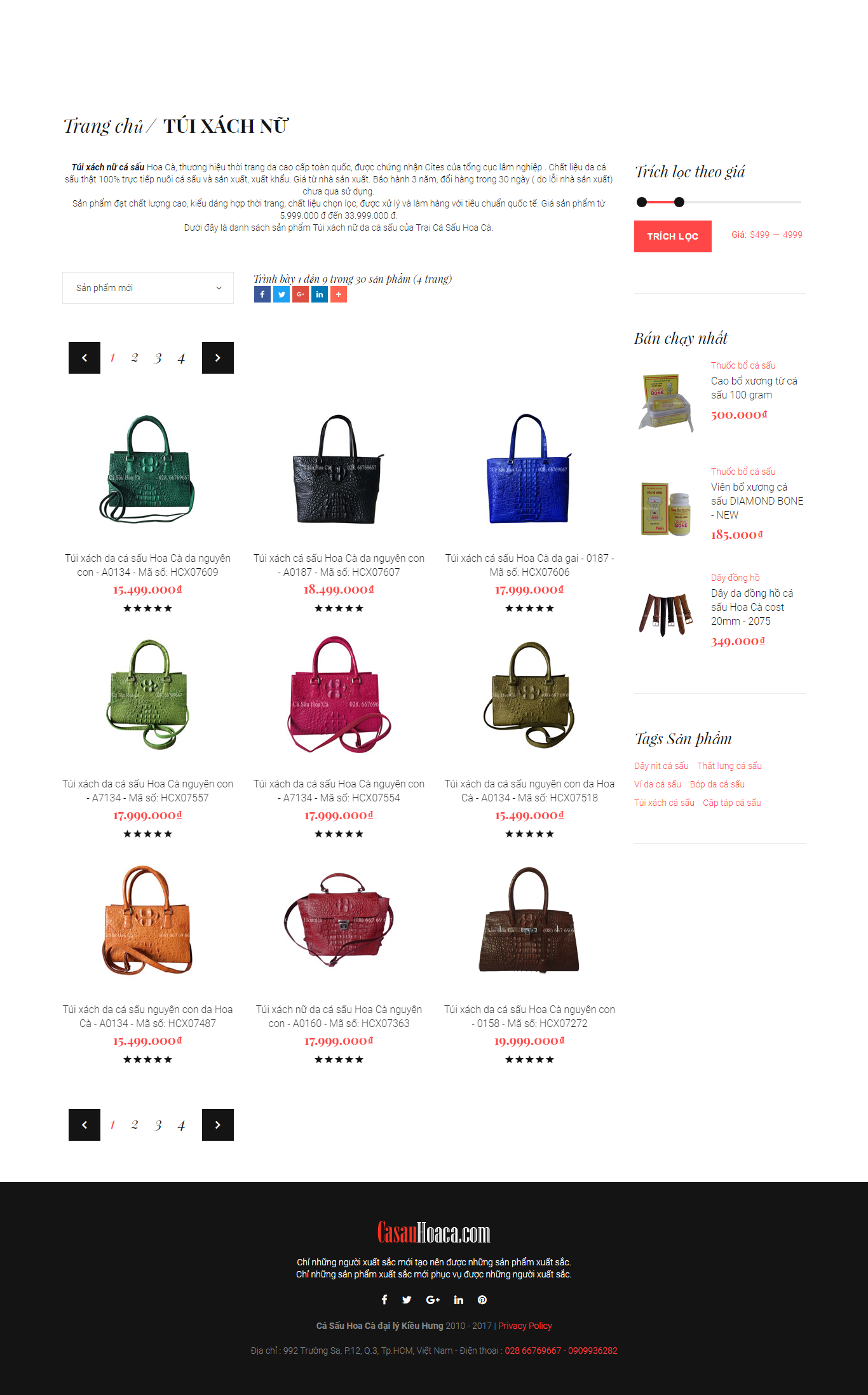 Thiết kế Web túi xách casauhoaca.com