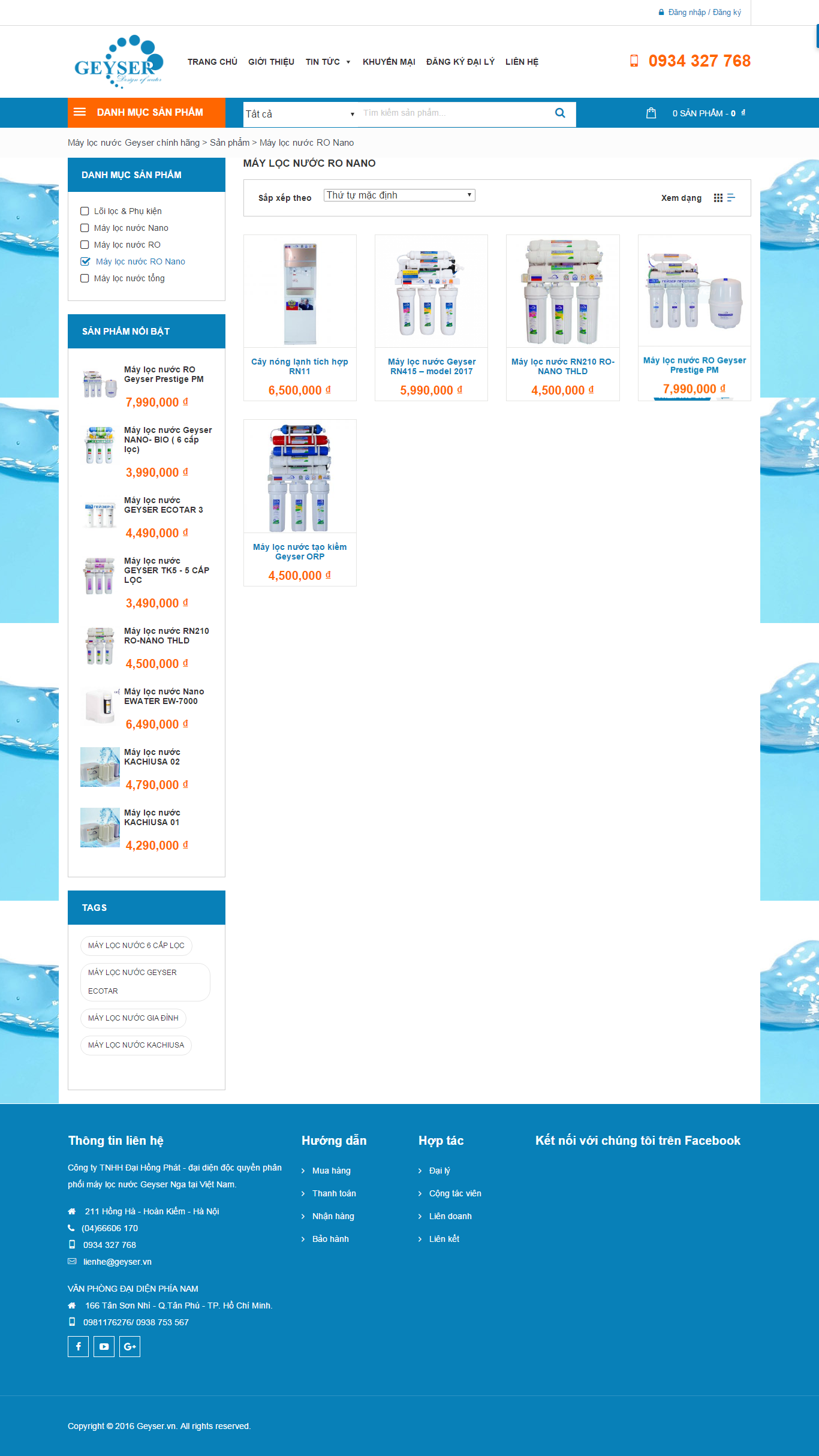 Thiết kế Web máy lọc nước ro geyser.vn