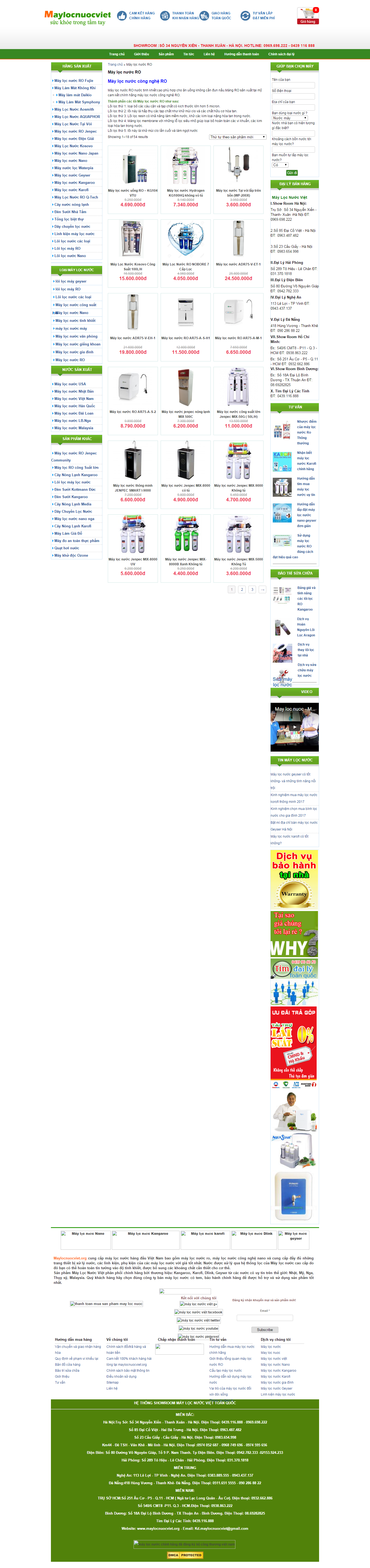 Thiết kế Web máy lọc nước ro maylocnuocviet.org