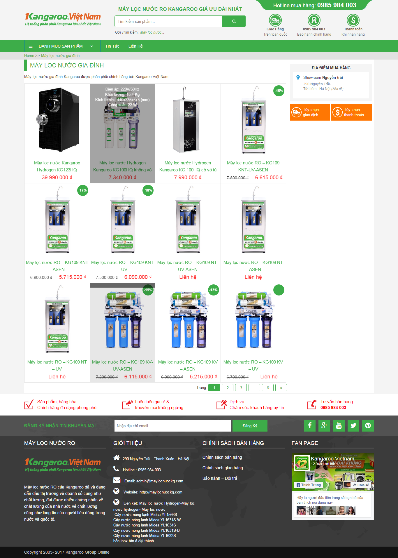 Thiết kế Web máy lọc nước ro maylocnuockg.com